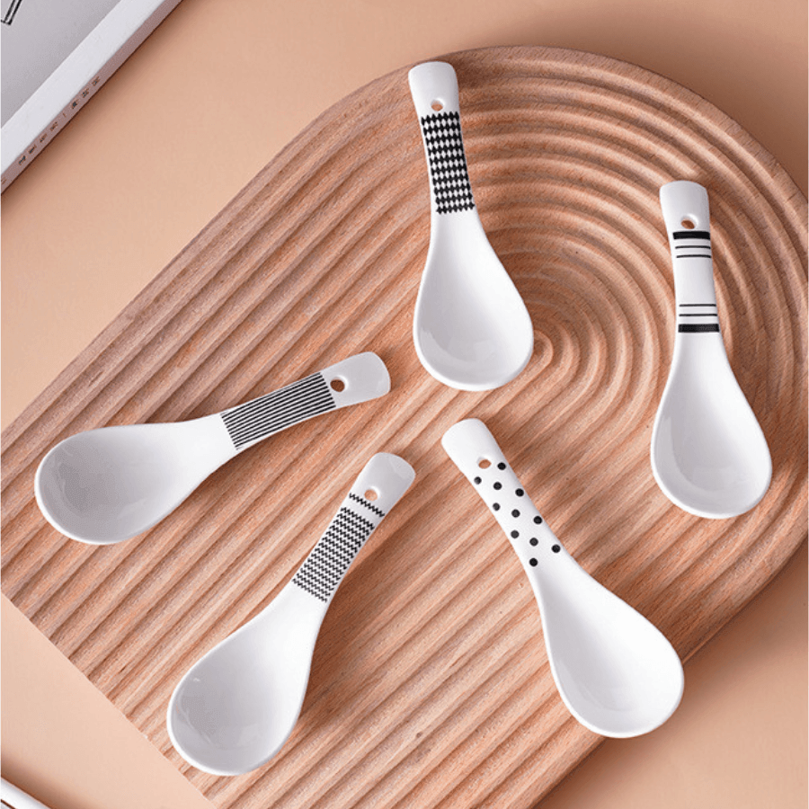 Oriental Ceramic Utensil Set With Shamoji (Rice Paddle) - MASU