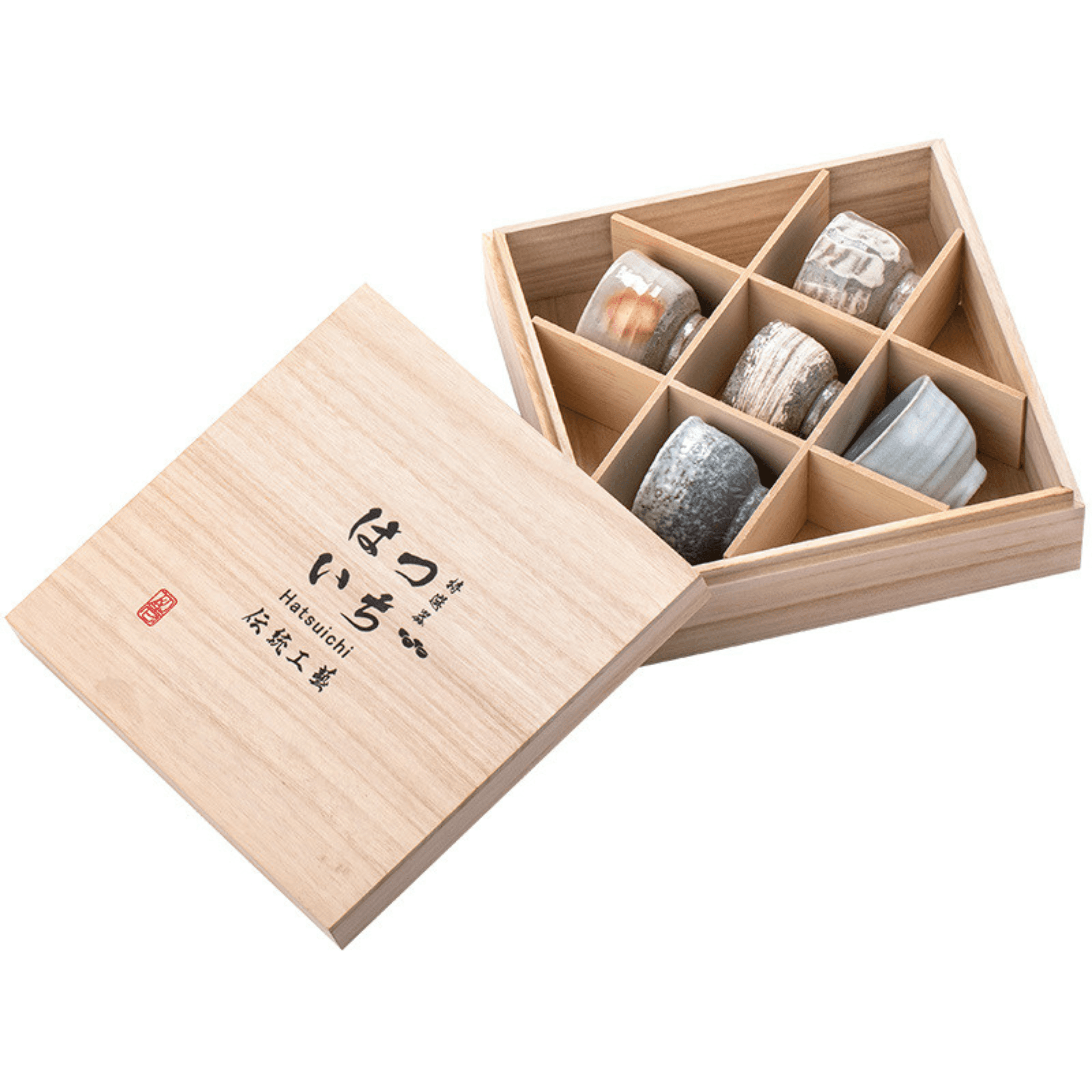 Japanese Handcrafted Sandy Textured Banko Ware Tea Cup Set - MASU