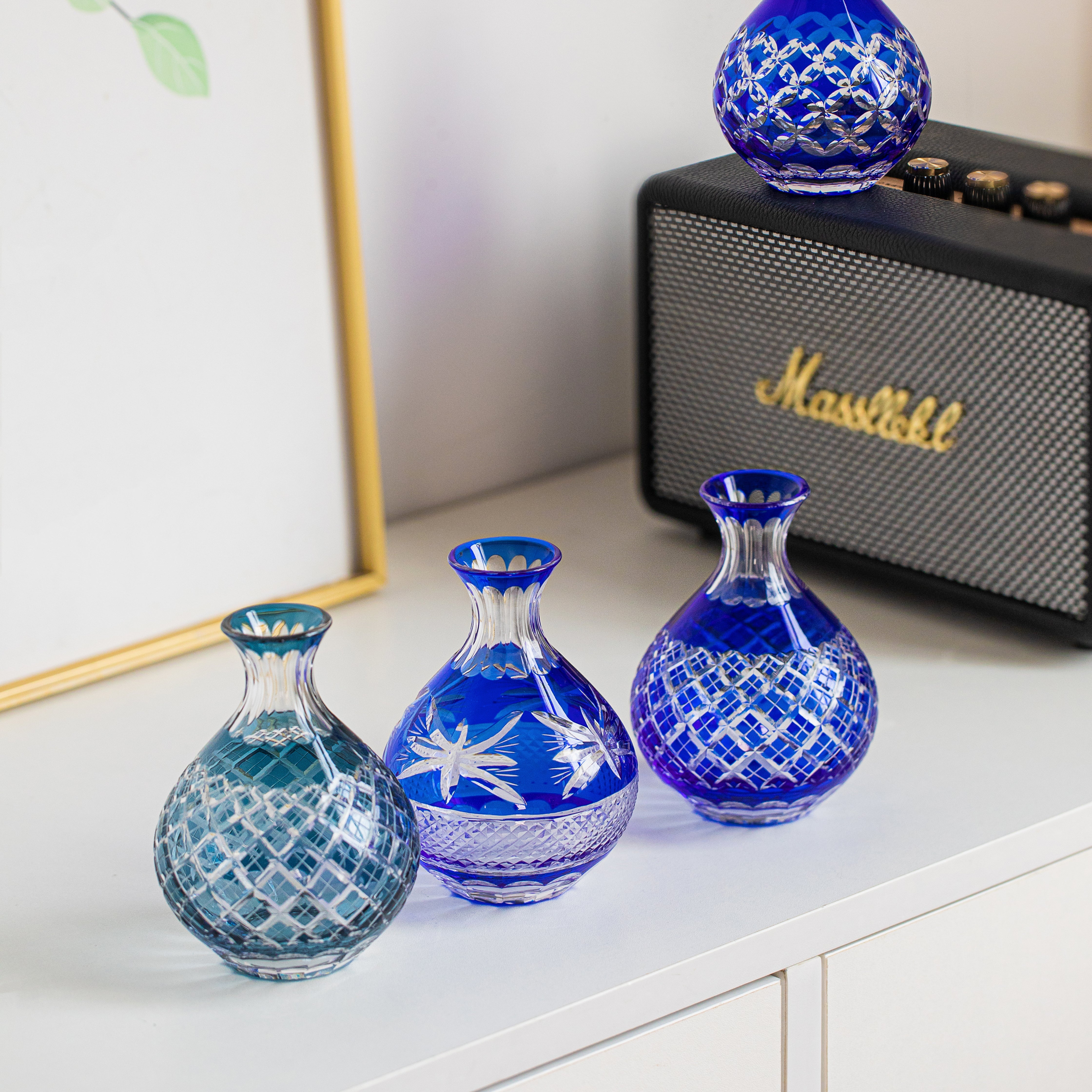 Edo Kiriko Handcrafted Marutoku Sake Collection