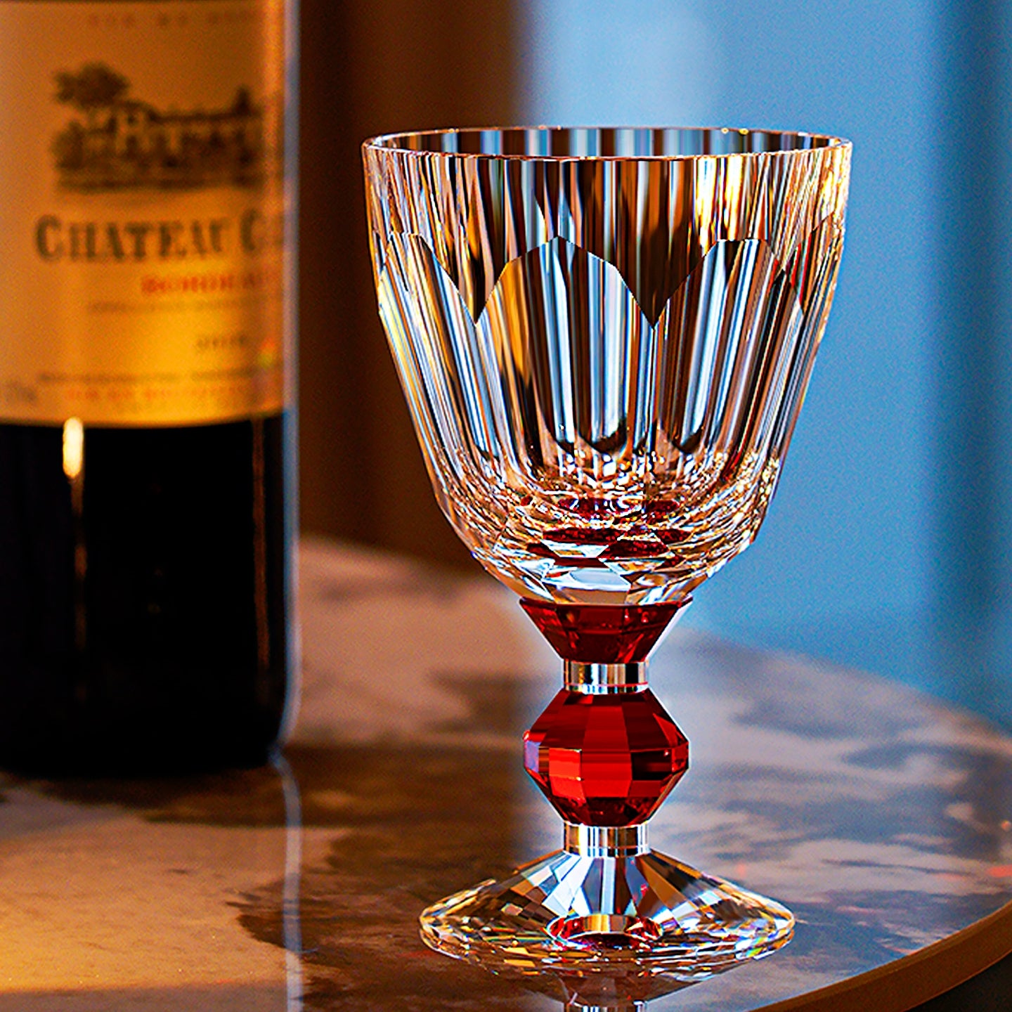 Edo Kiriko Handcrafted Crystal Prism Wine Glass
