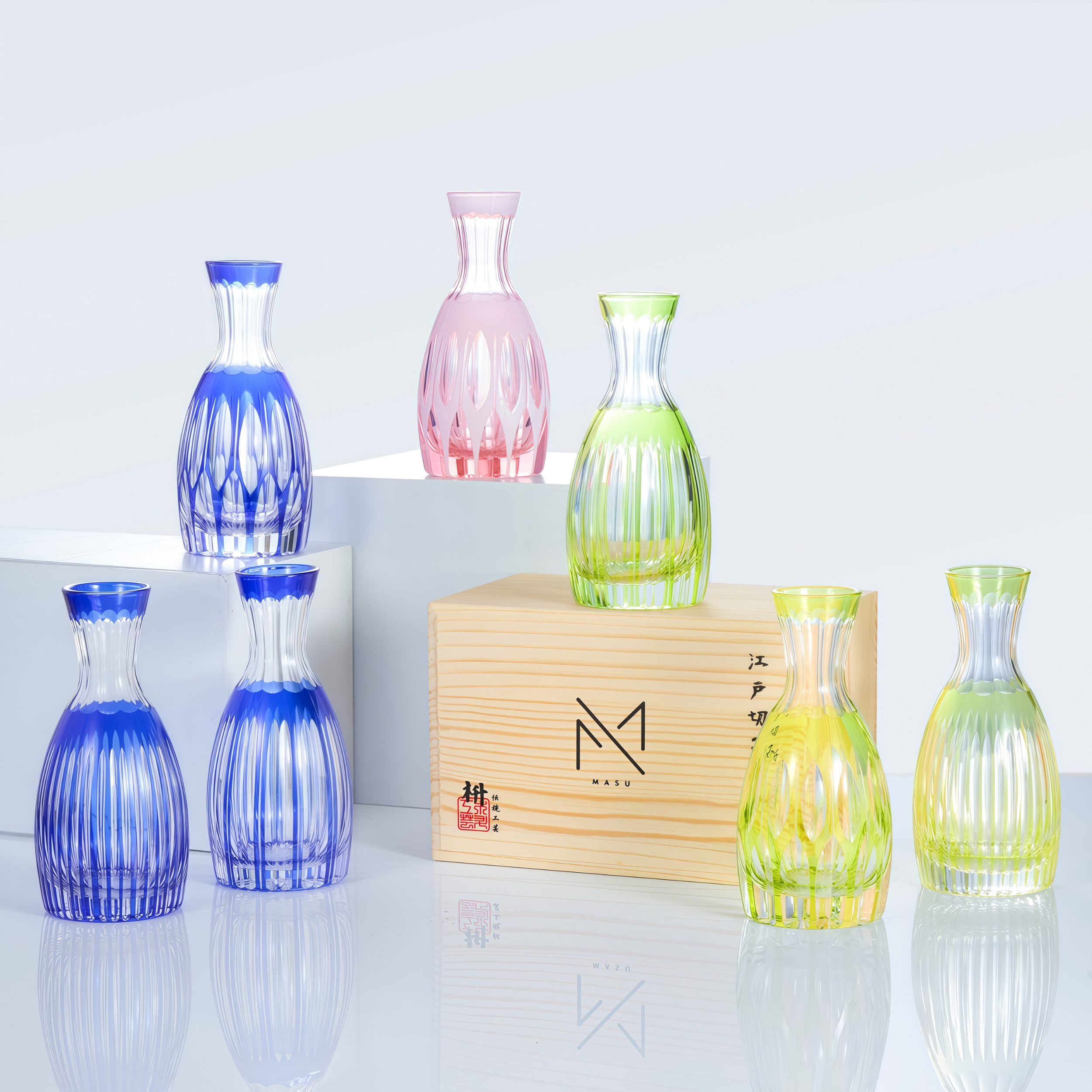 Edo Kiriko Handcrafted Komari Sake Collection