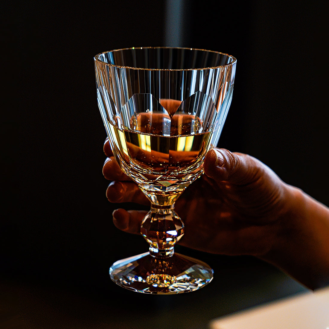 Edo Kiriko Handcrafted Crystal Prism Wine Glass