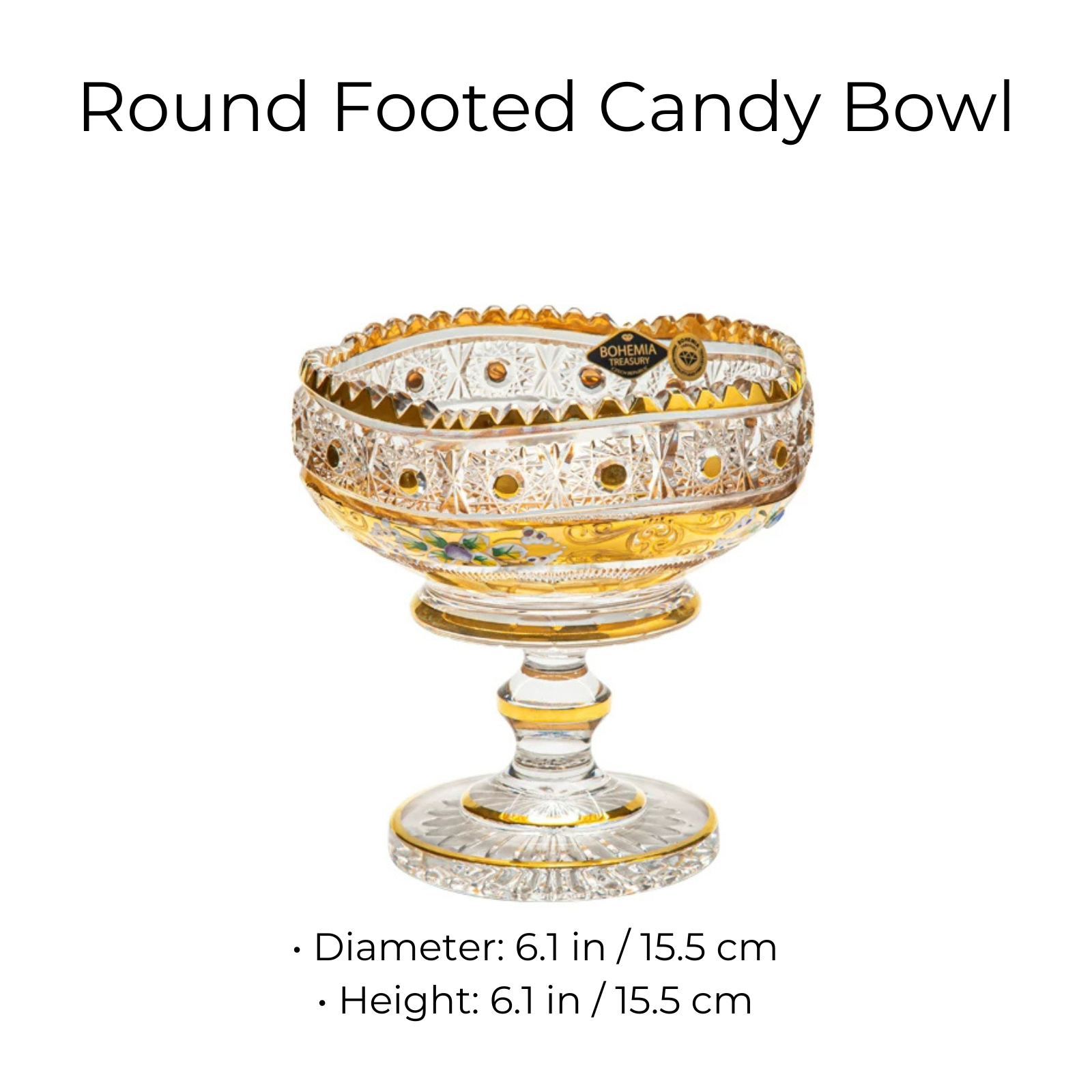 Bohemian Crystal Gilded Enamel Candy Bowl And Dish Collection