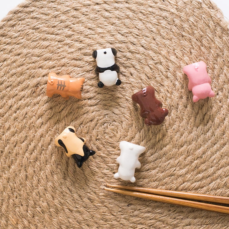 Japanese Handcrafted Animal Series Wooden Children's Chopsticks Set