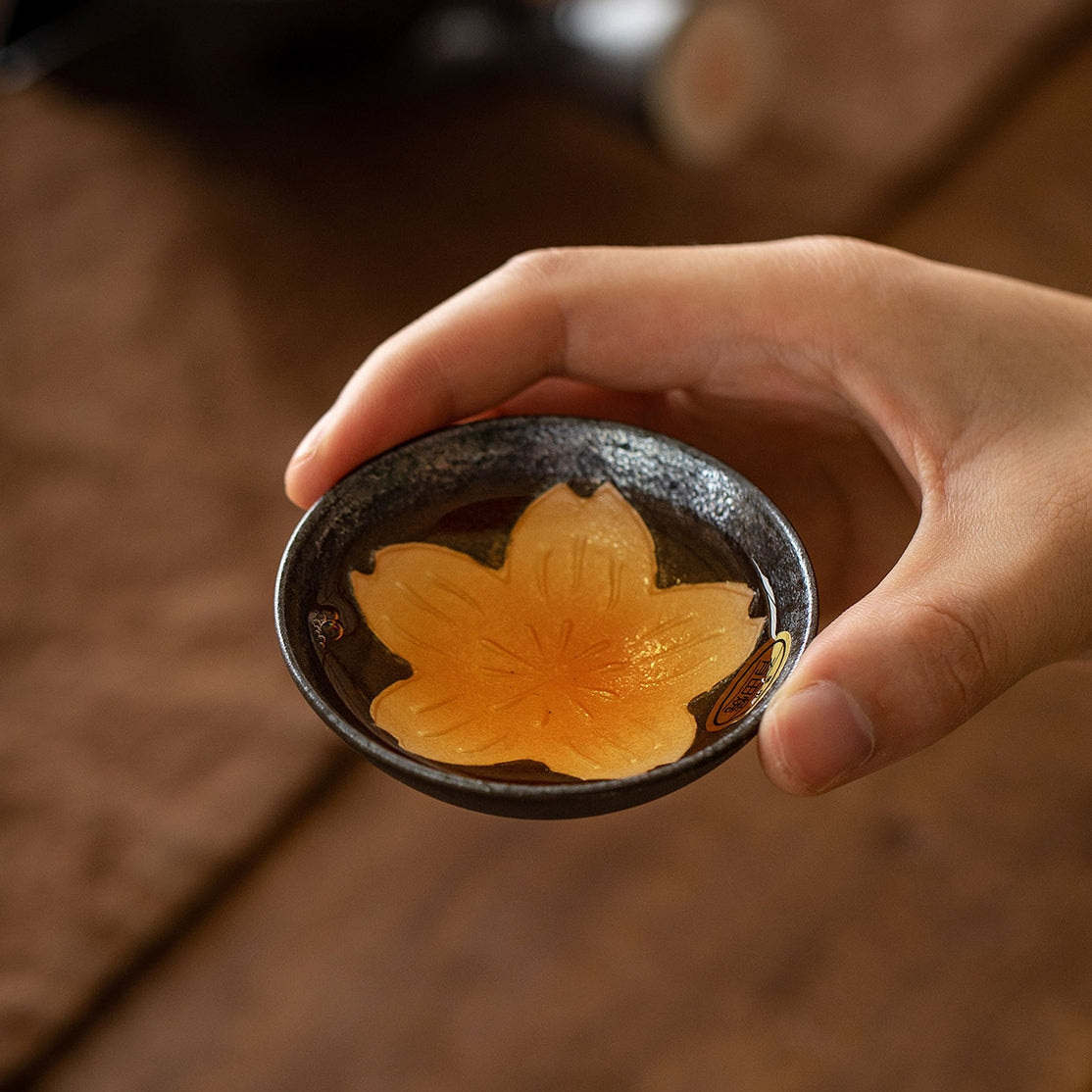 Ensemble de thé en céramique Yohen Sakura fait à la main de Arita Ware avec boîte en bois
