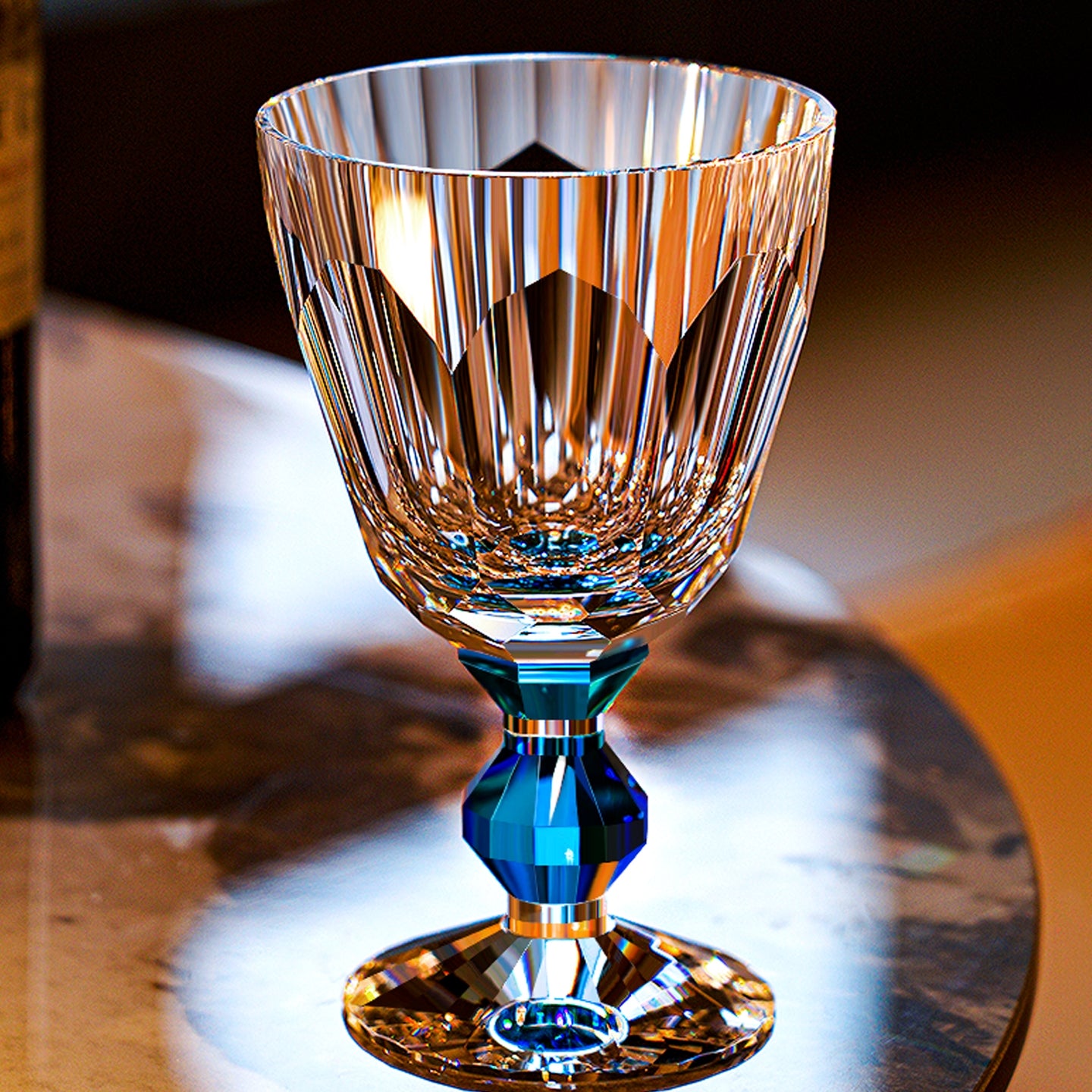Edo Kiriko Handcrafted Crystal Prism Wine Glass