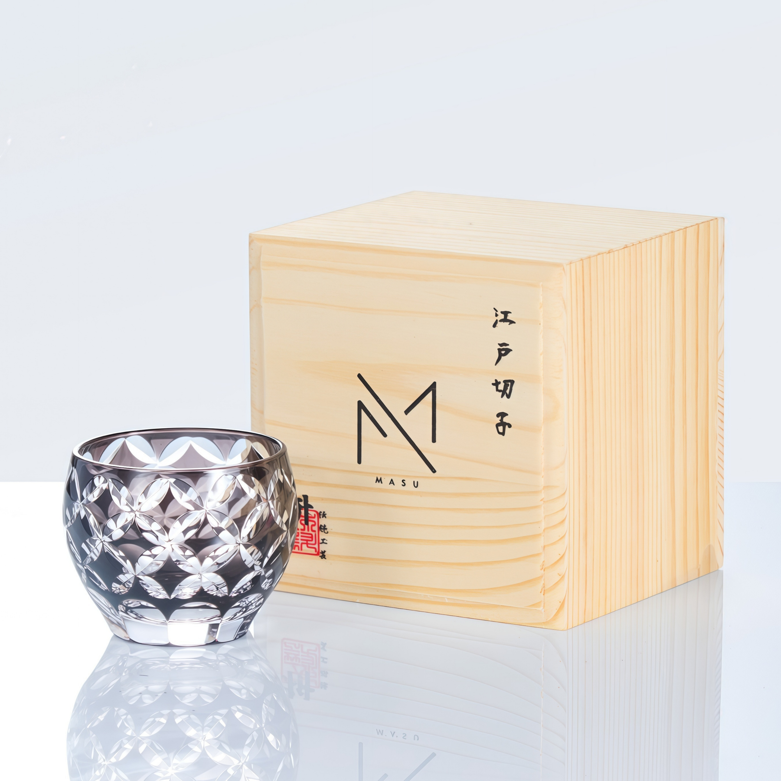 Edo Kiriko Handcrafted Hikari-no-Ha Guinomi Sake Glass Collection