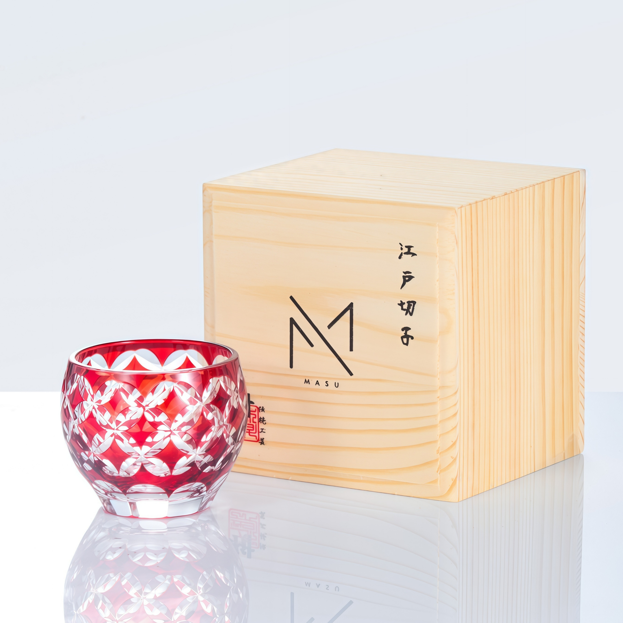 Edo Kiriko Handcrafted Hikari-no-Ha Guinomi Sake Glass Collection
