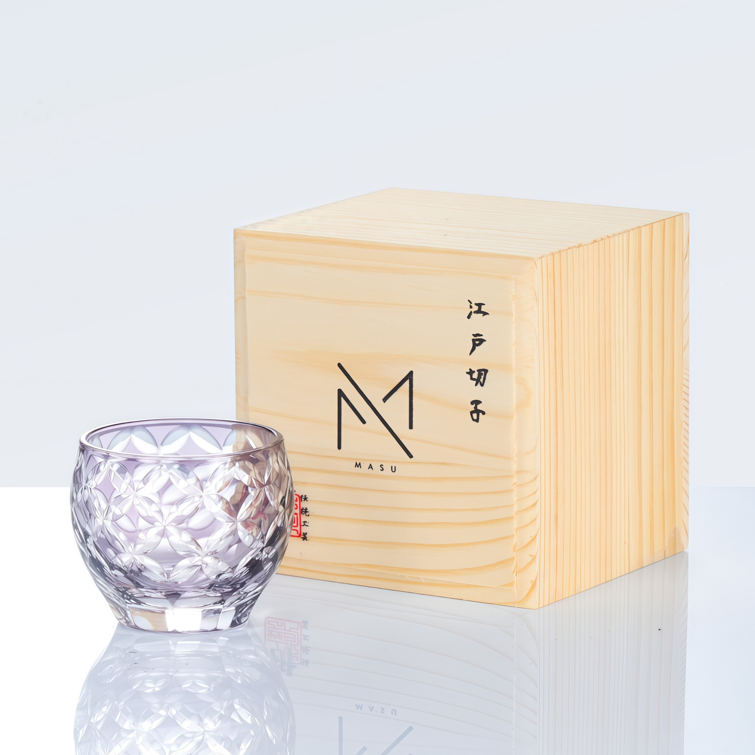 Edo Kiriko Handcrafted Hikari-no-Ha Guinomi Sake Glass Collection