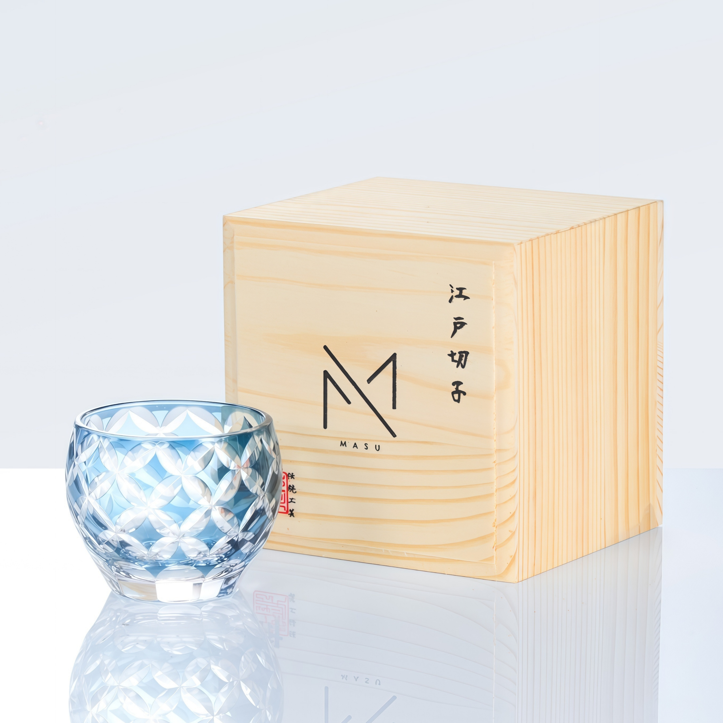 Edo Kiriko Handcrafted Hikari-no-Ha Guinomi Sake Glass Collection