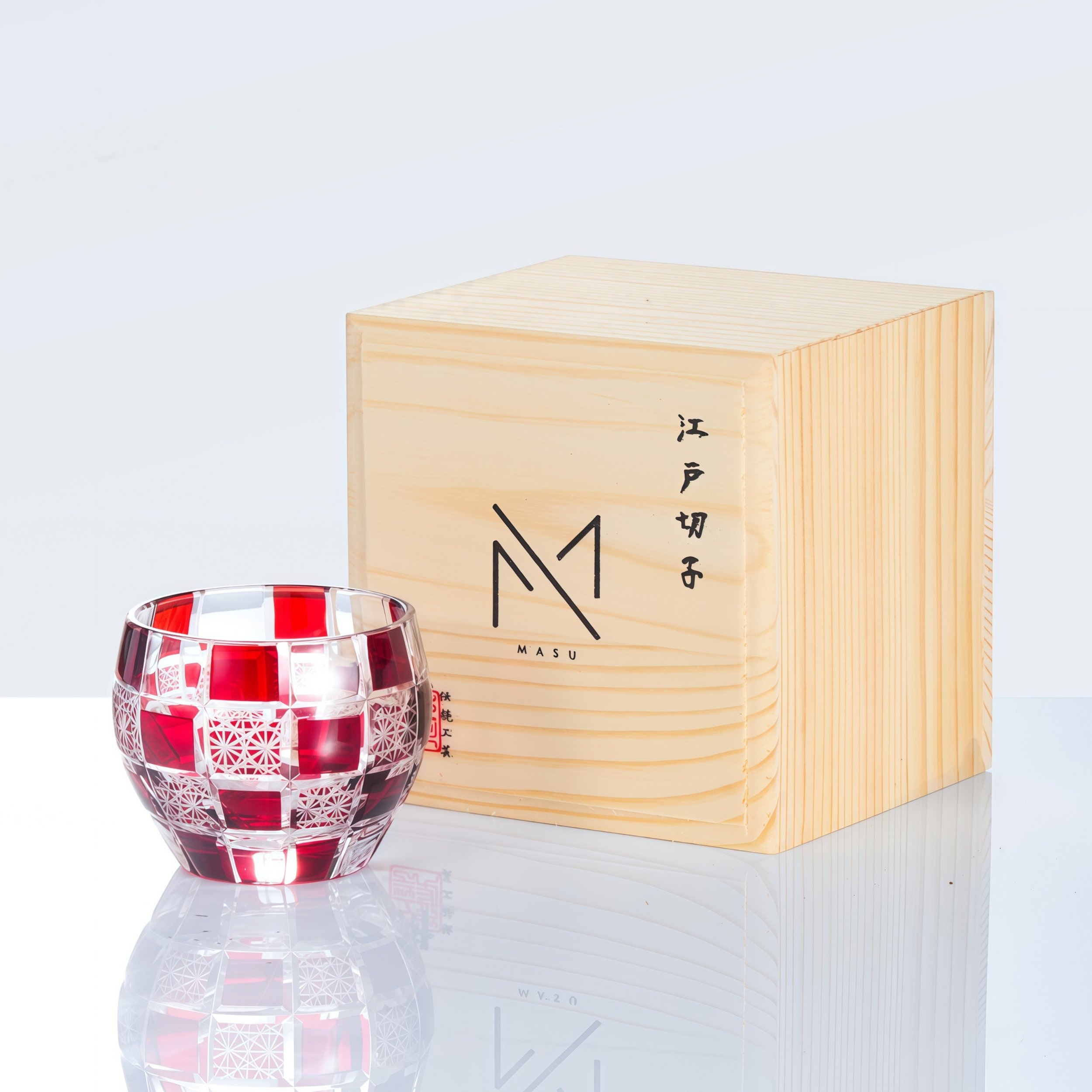 Edo Kiriko Handcrafted Hikari-no-Ha Guinomi Sake Glass Collection