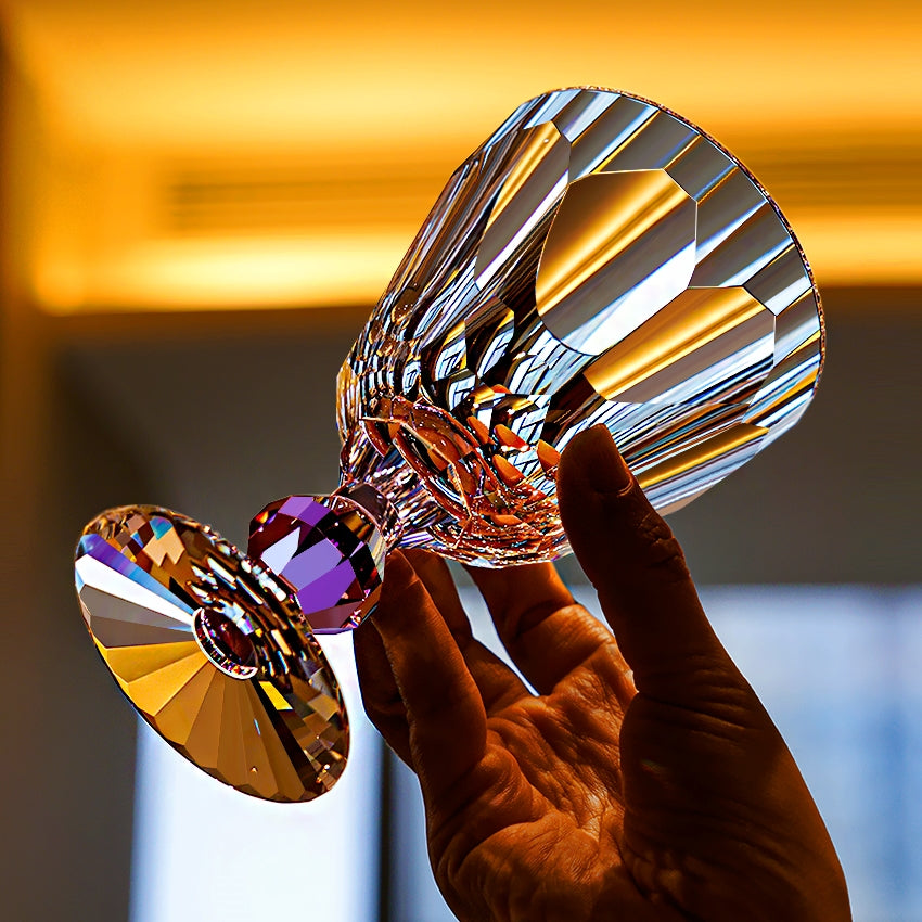 Edo Kiriko Handcrafted Crystal Prism Wine Glass
