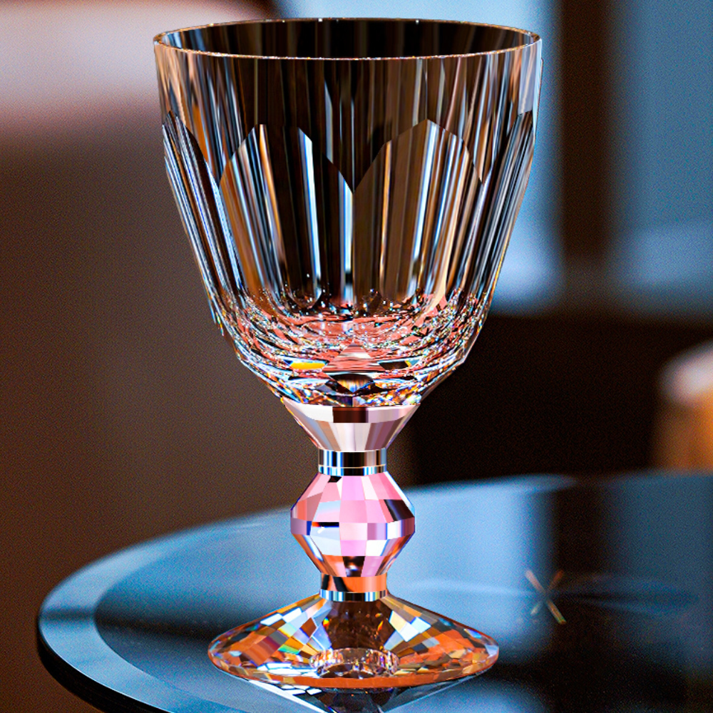 Edo Kiriko Handcrafted Crystal Prism Wine Glass