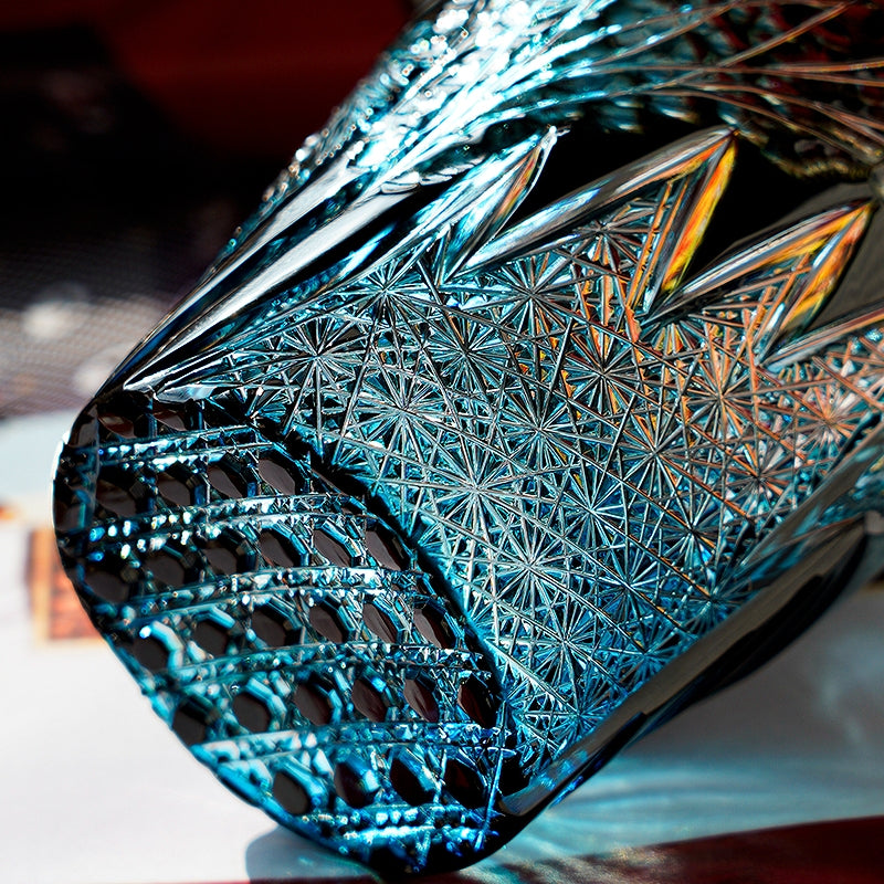 Edo Kiriko Handcrafted Tanma Whisky Glass With Wooden Box