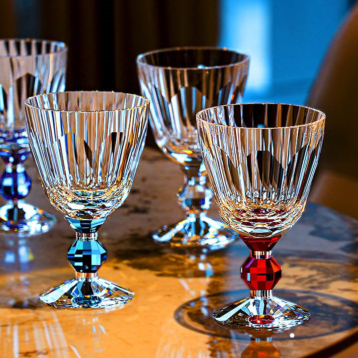 Edo Kiriko Handcrafted Crystal Prism Wine Glass