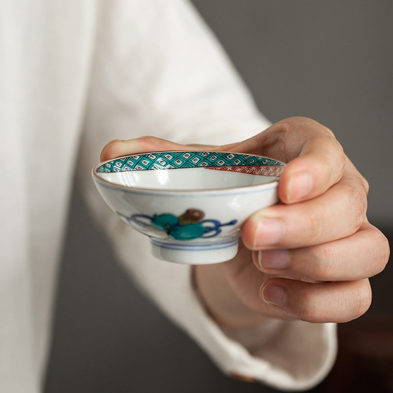 Kutaniyaki Shichifukujin Tea Cup Set