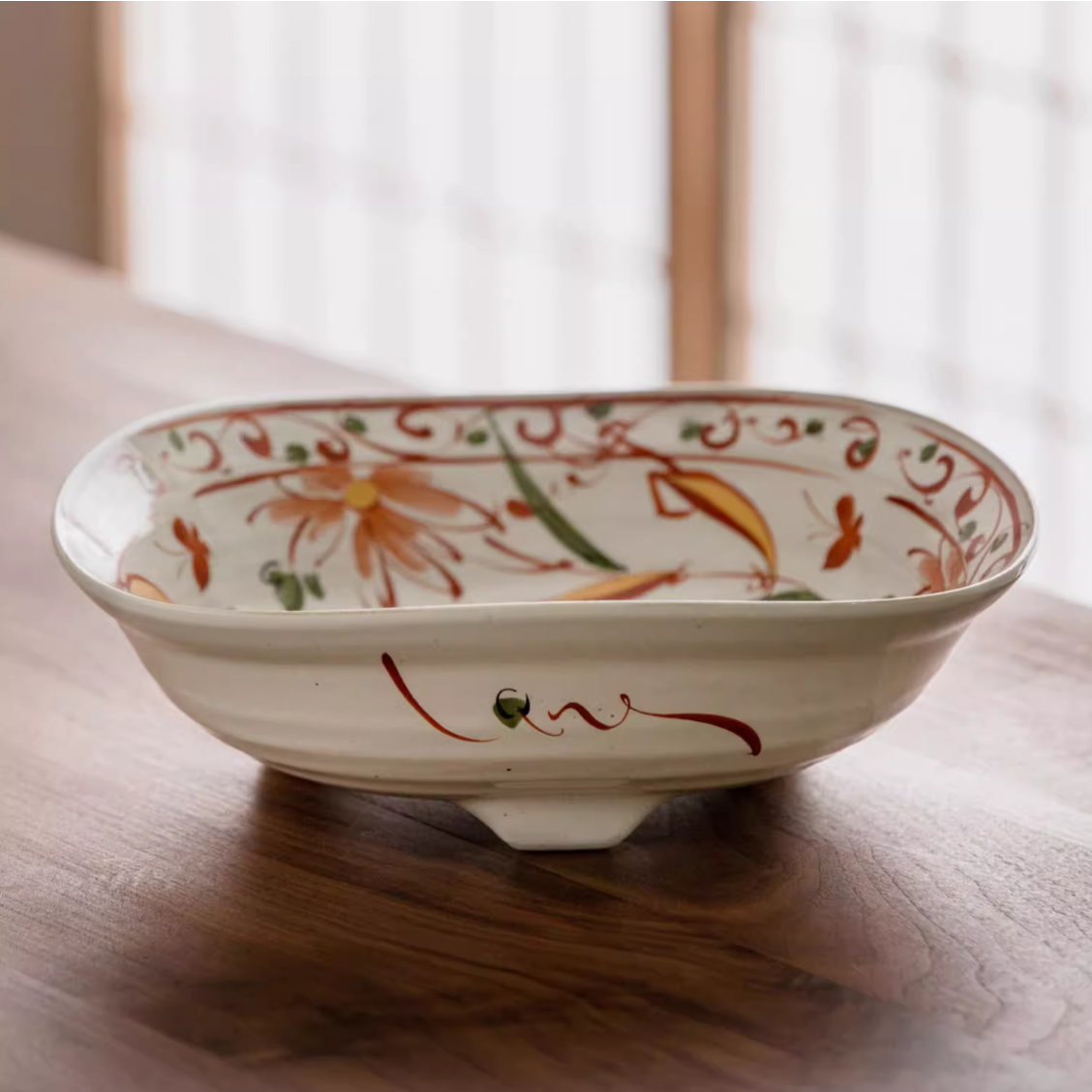 Minoware Akae Red Blossom Butterfly Dish Collection