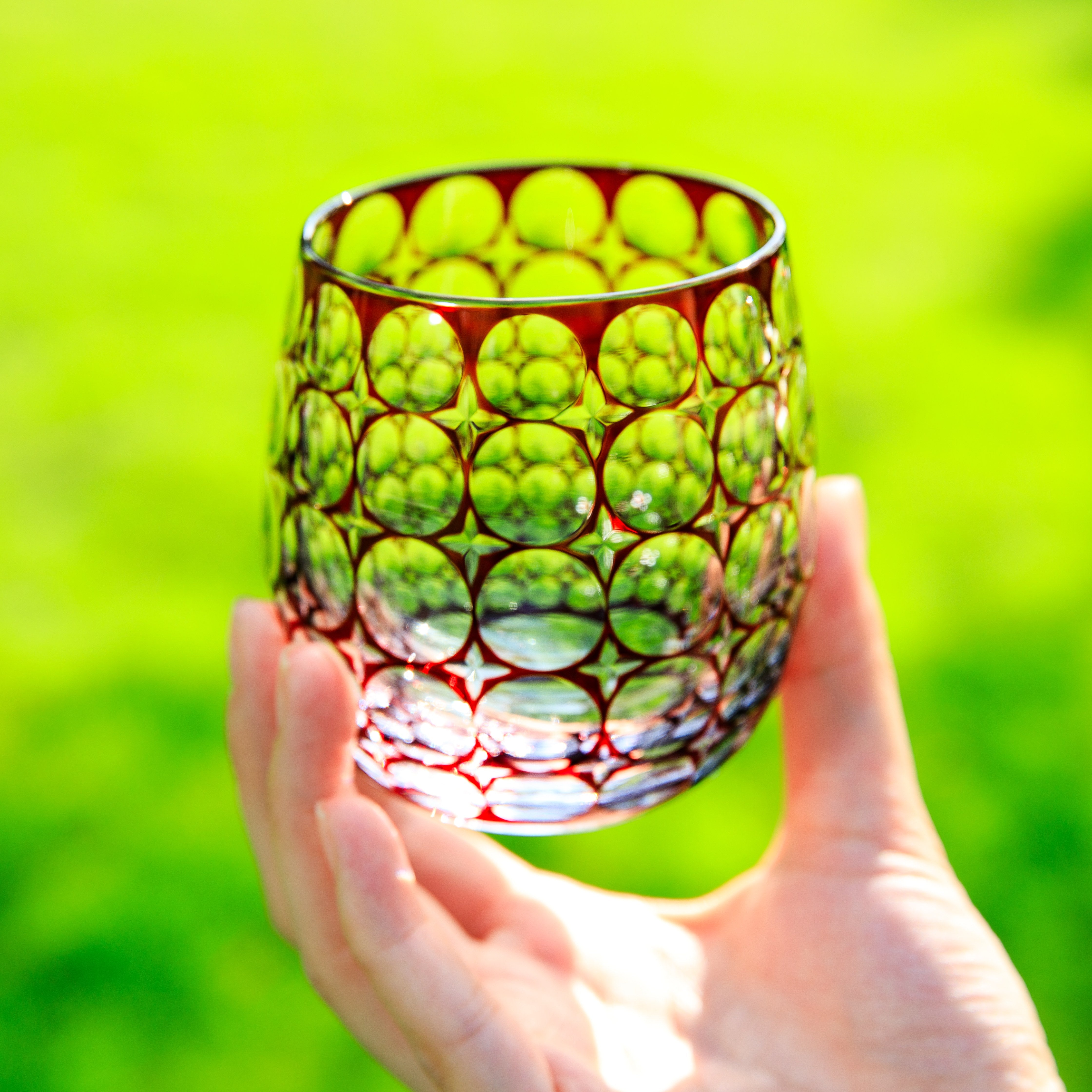 Edo Kiriko Handcrafted Hanamaru Whisky Glass Collection