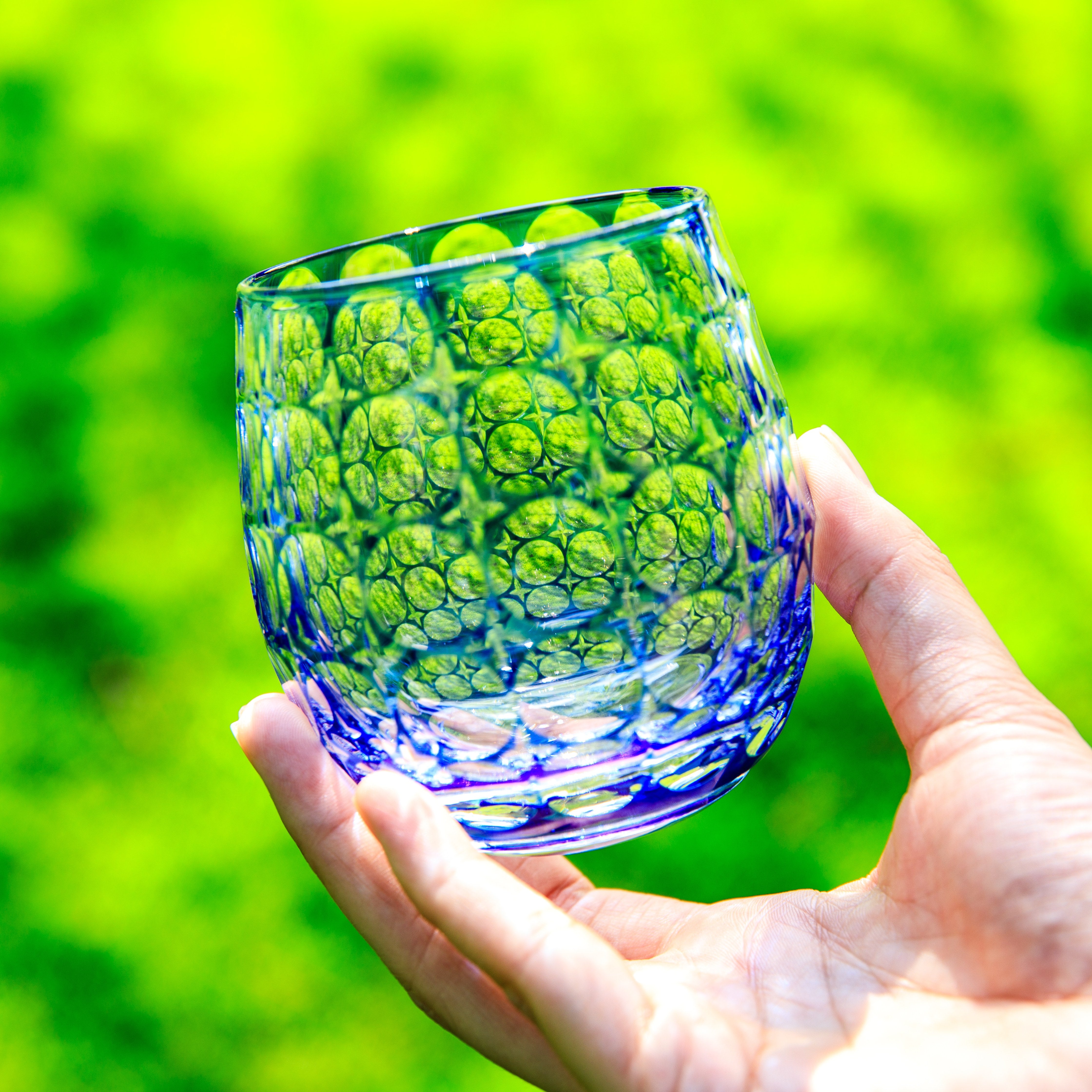 Edo Kiriko Handcrafted Hanamaru Whisky Glass Collection