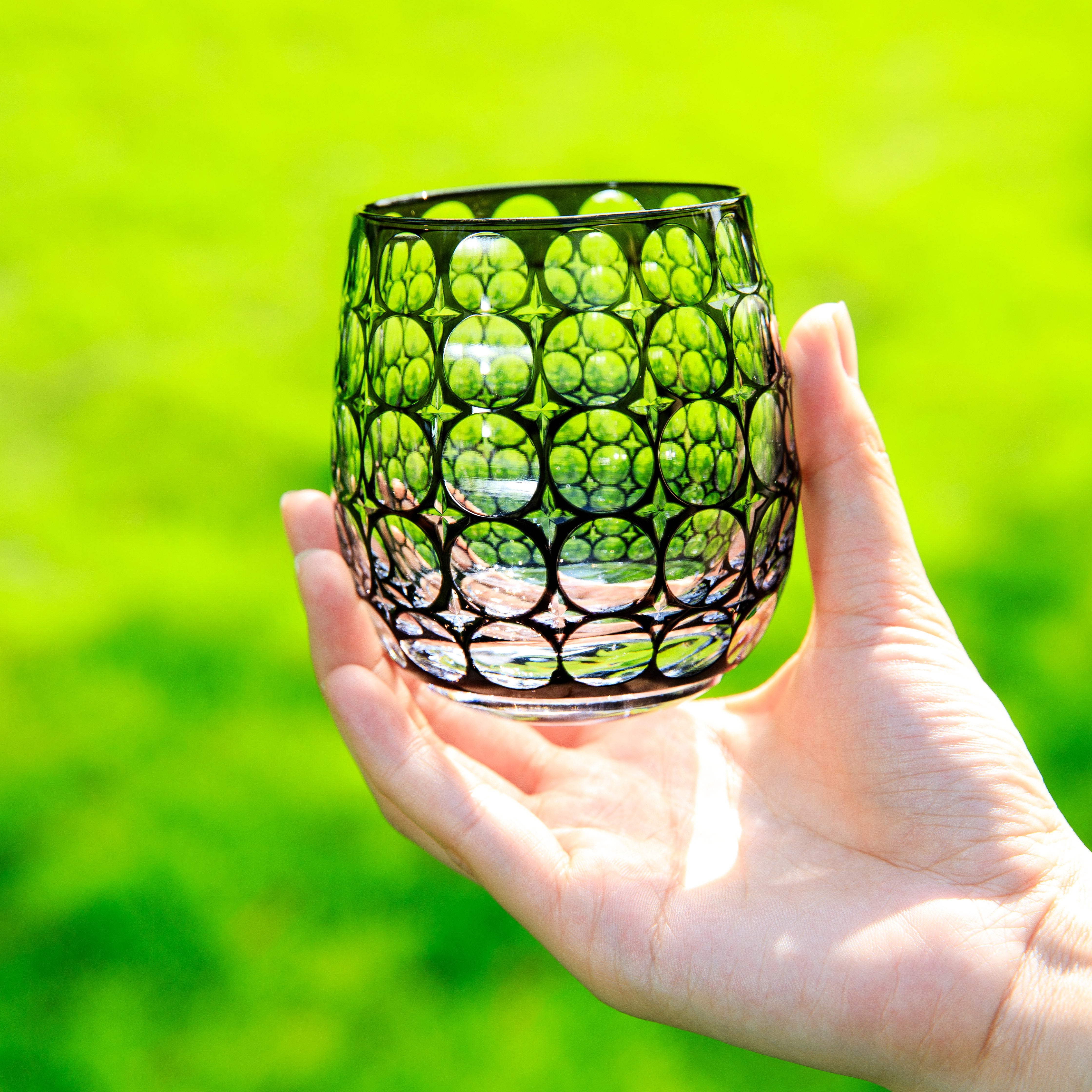 Edo Kiriko Handcrafted Hanamaru Whisky Glass Collection
