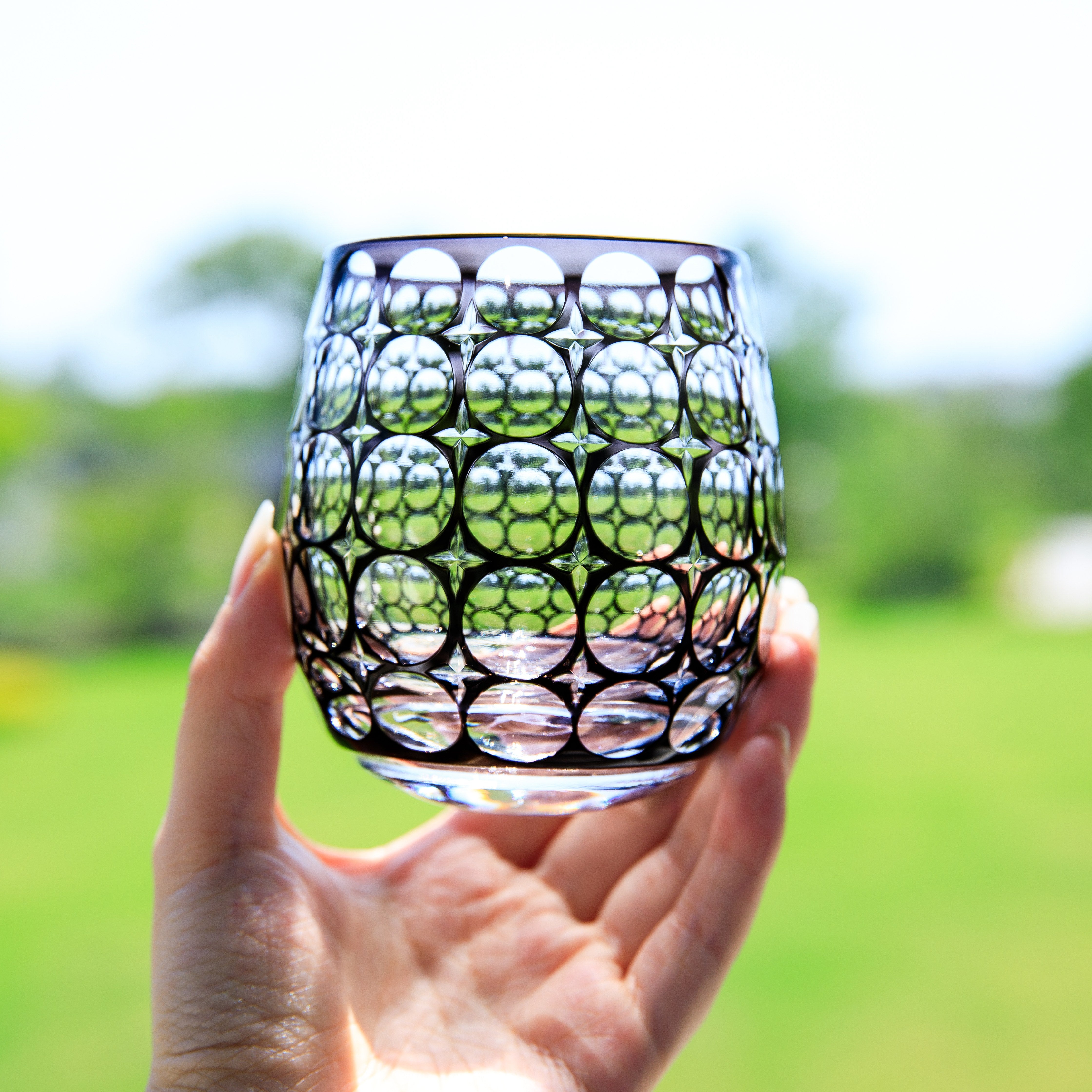 Edo Kiriko Handcrafted Hanamaru Whisky Glass Collection