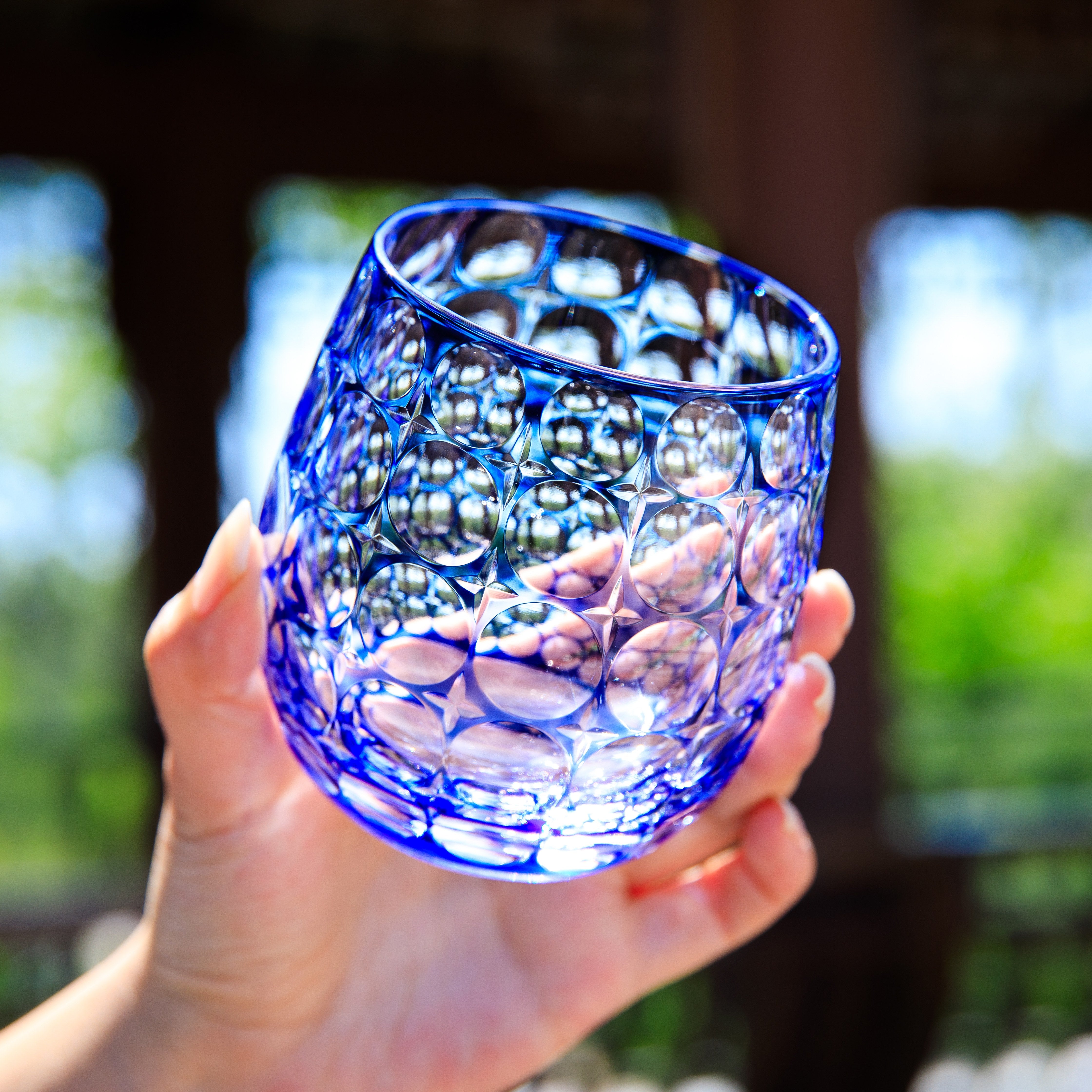 Edo Kiriko Handcrafted Hanamaru Whisky Glass Collection