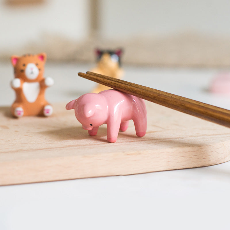 Japanese Handcrafted Animal Series Wooden Children's Chopsticks Set