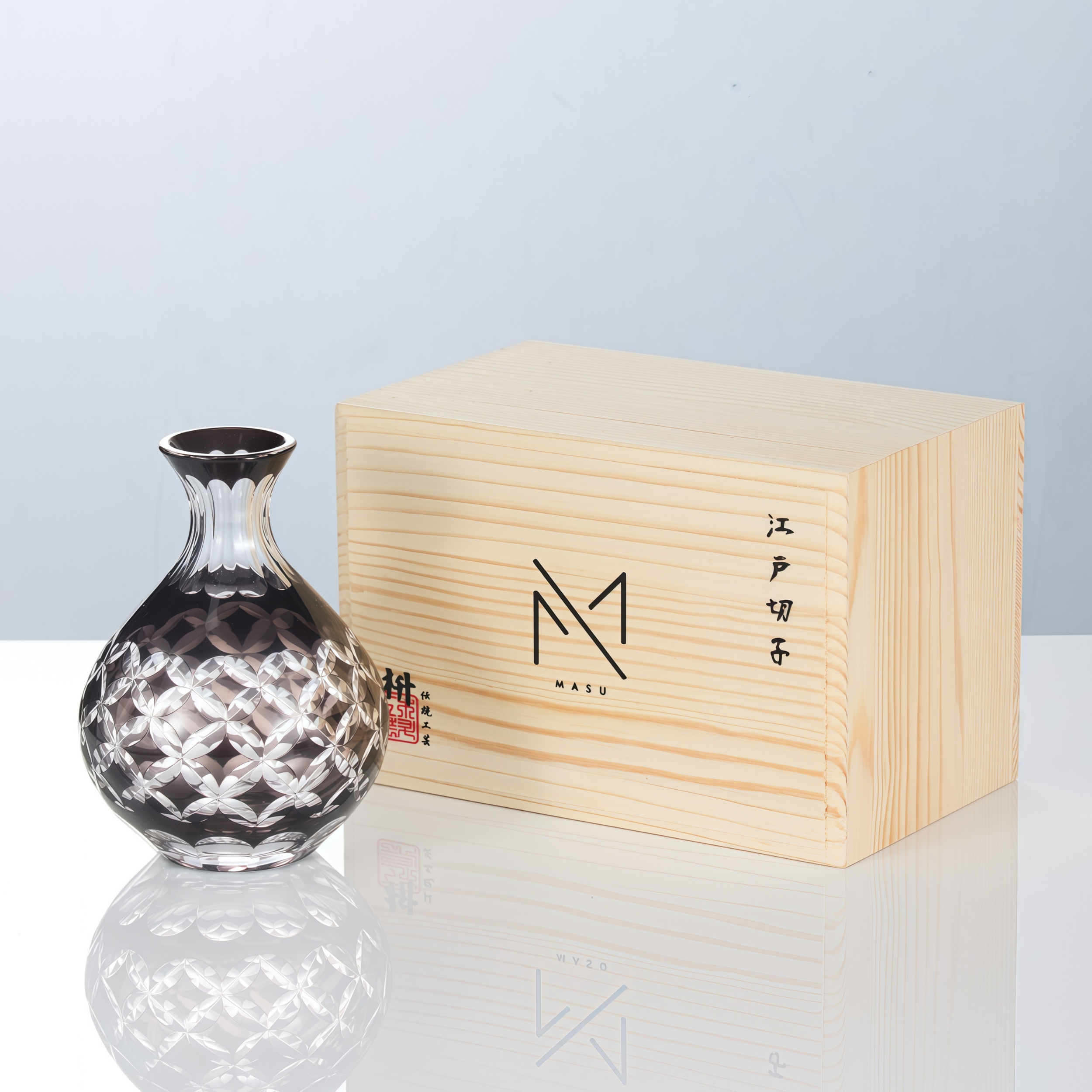 Edo Kiriko Handcrafted Kuroha Sake Collection