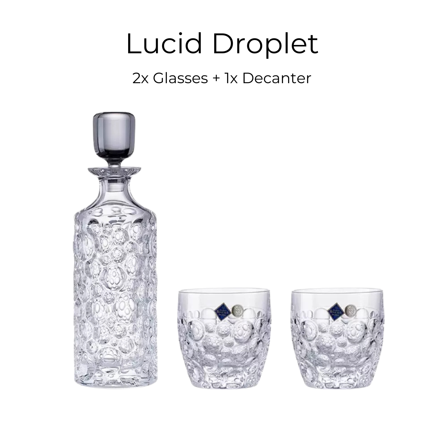 Bohemia Lisboa Eleganza Crystal Whisky Decanter Set