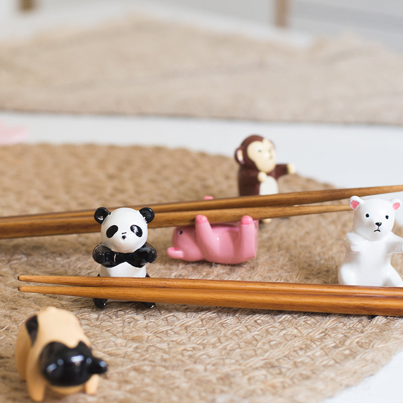 Japanese Handcrafted Animal Series Wooden Children's Chopsticks Set