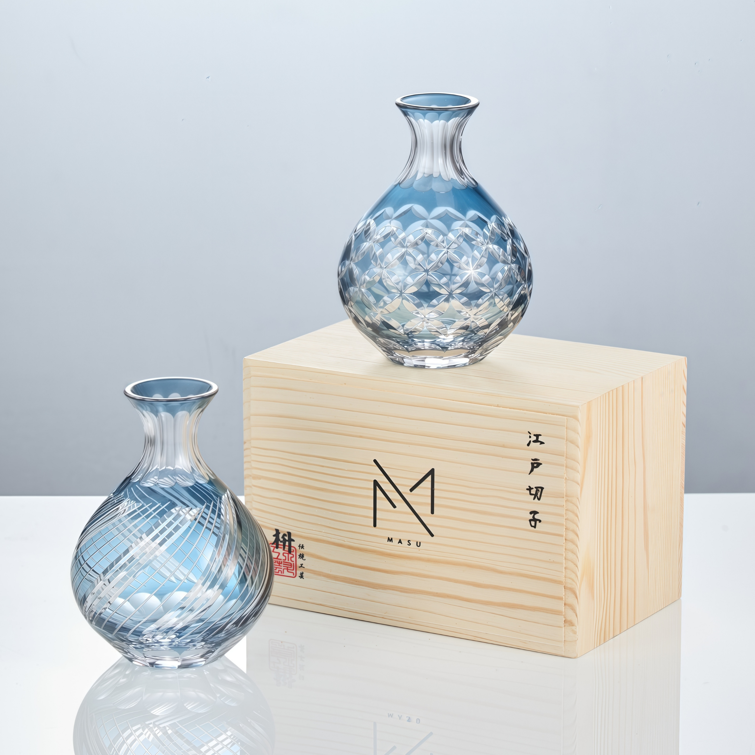 Edo Kiriko Handcrafted Kuroha Sake Collection