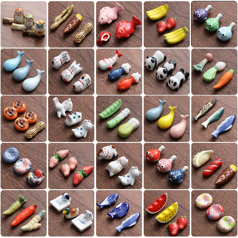 Animal & Fruit Handcrafted Ceramic Chopstick Rests Collection