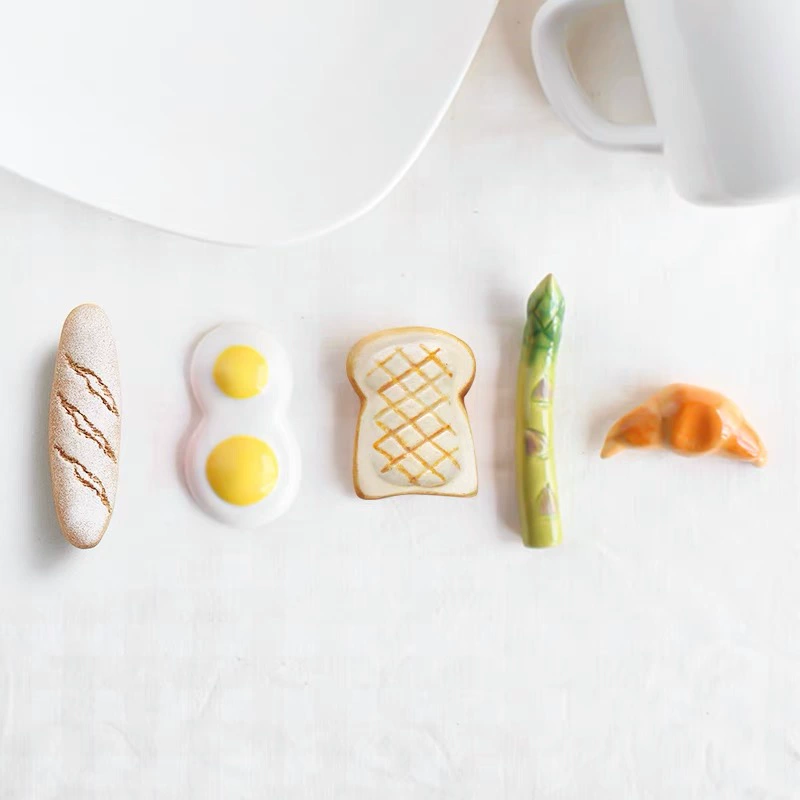 Mino Ware Handcrafted Ceramic Food-Themed Chopstick Rests Set