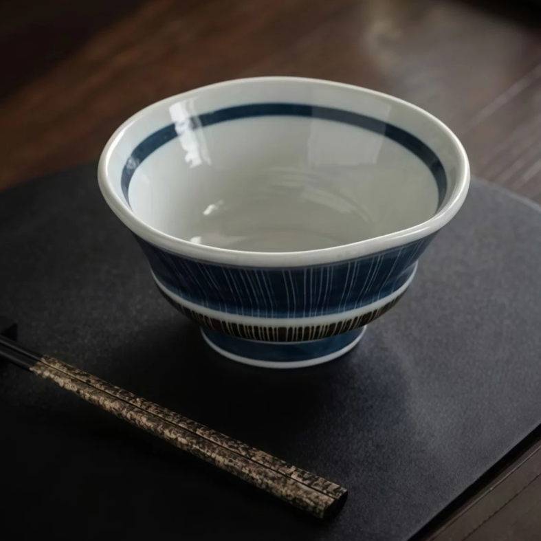 Hatsuichi Mino Ware Matsukaze Tokusa Ceramic Bowl