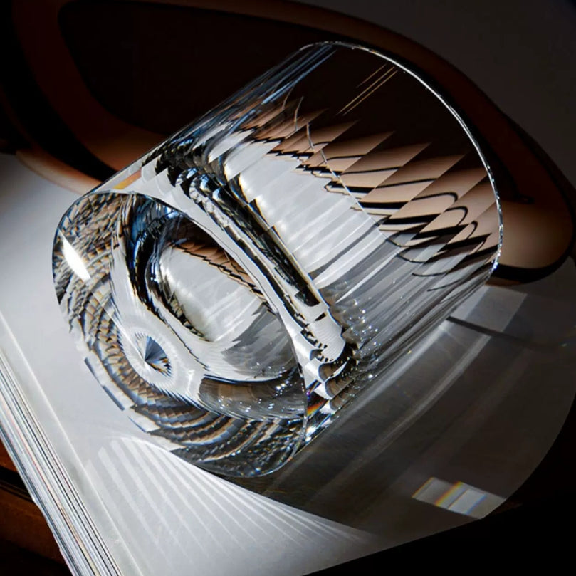 Edo Kiriko Diamond Cut Rotating Crystal Whisky Glass Collection