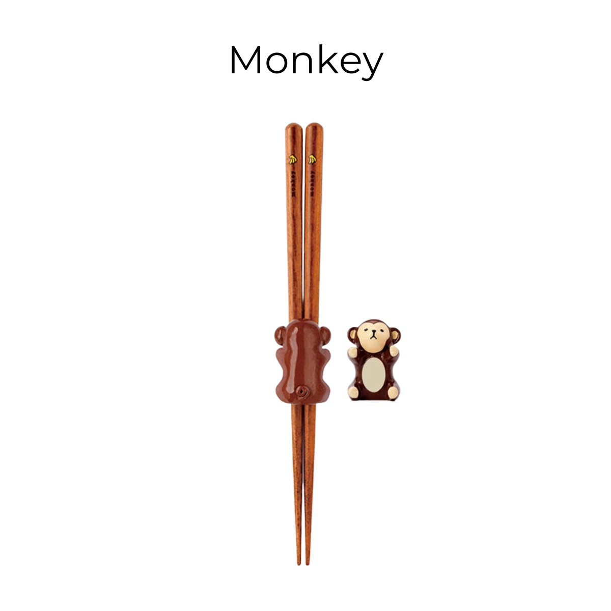 Japanese Handcrafted Animal Series Wooden Children's Chopsticks Set