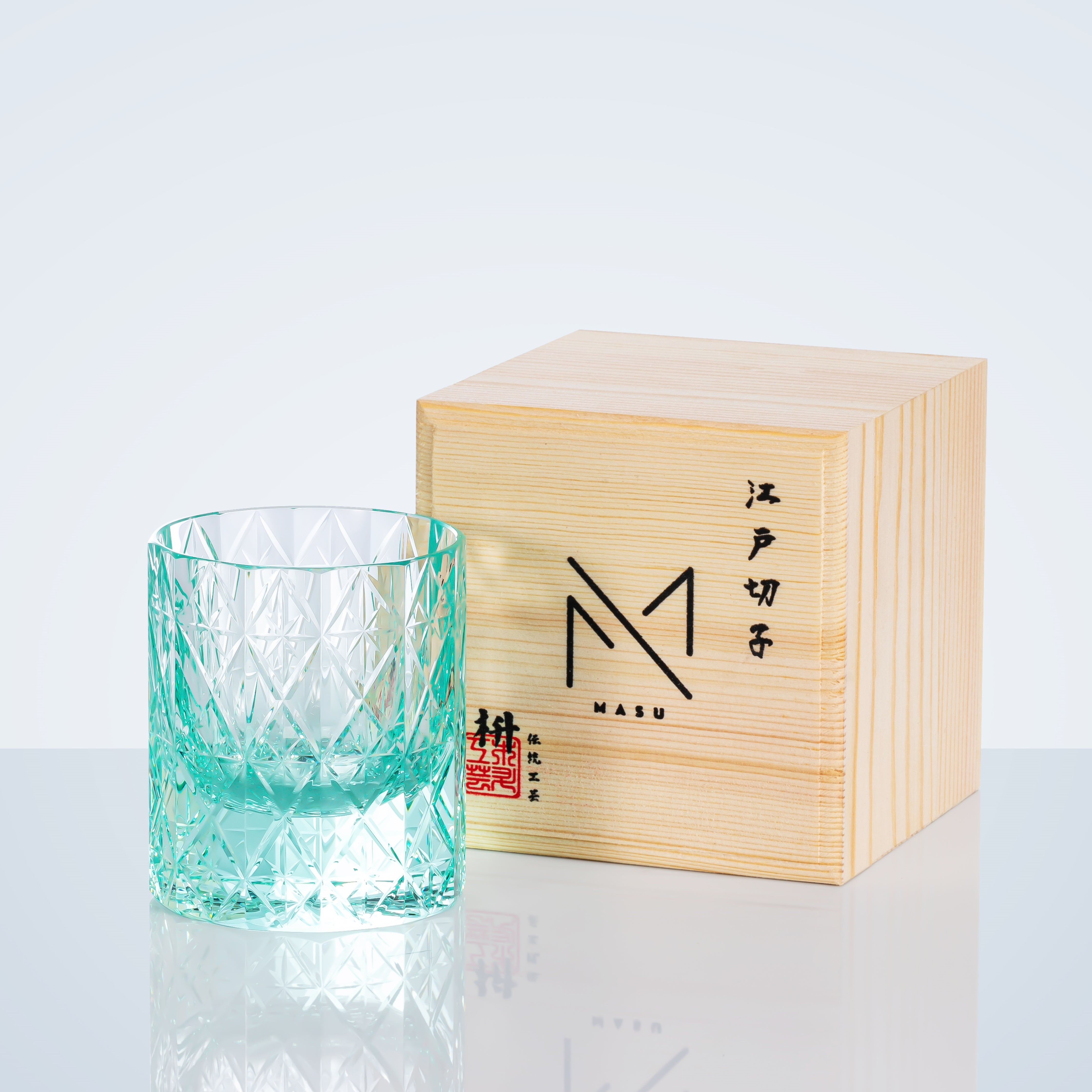 Edo Kiriko Handcrafted Celestial Whisky Glass With Wooden Box