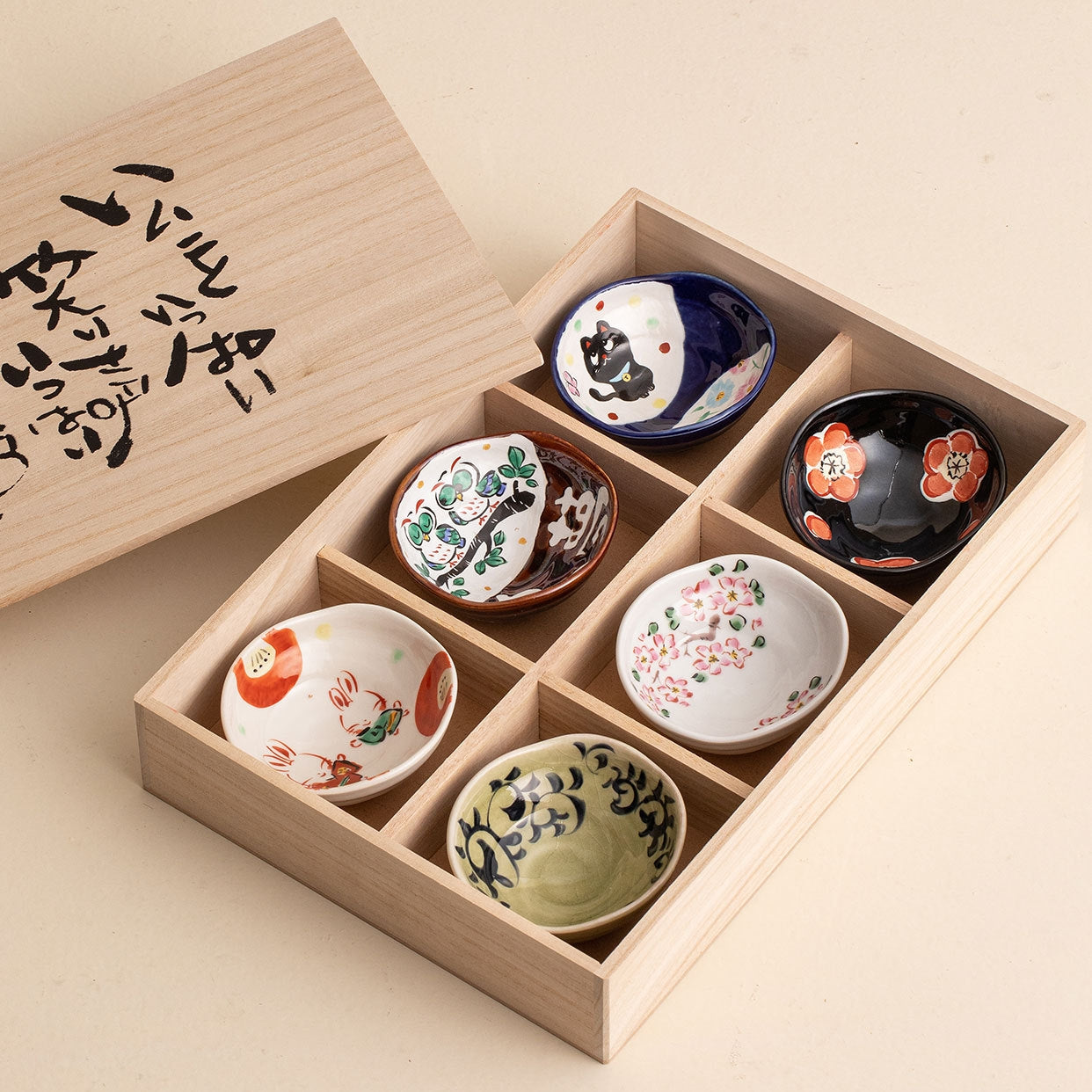 Mino Ware Ryochen Keshiki Ceramic Kobachi Bowl Set of Six with