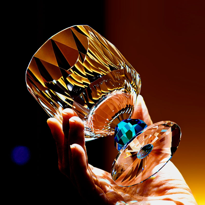 Edo Kiriko Handcrafted Crystal Prism Whisky Glass