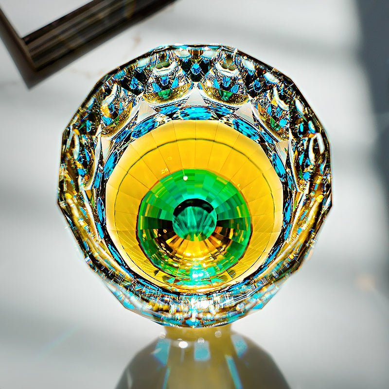 Edo Kiriko Handcrafted Crystal Prism Whisky Glass