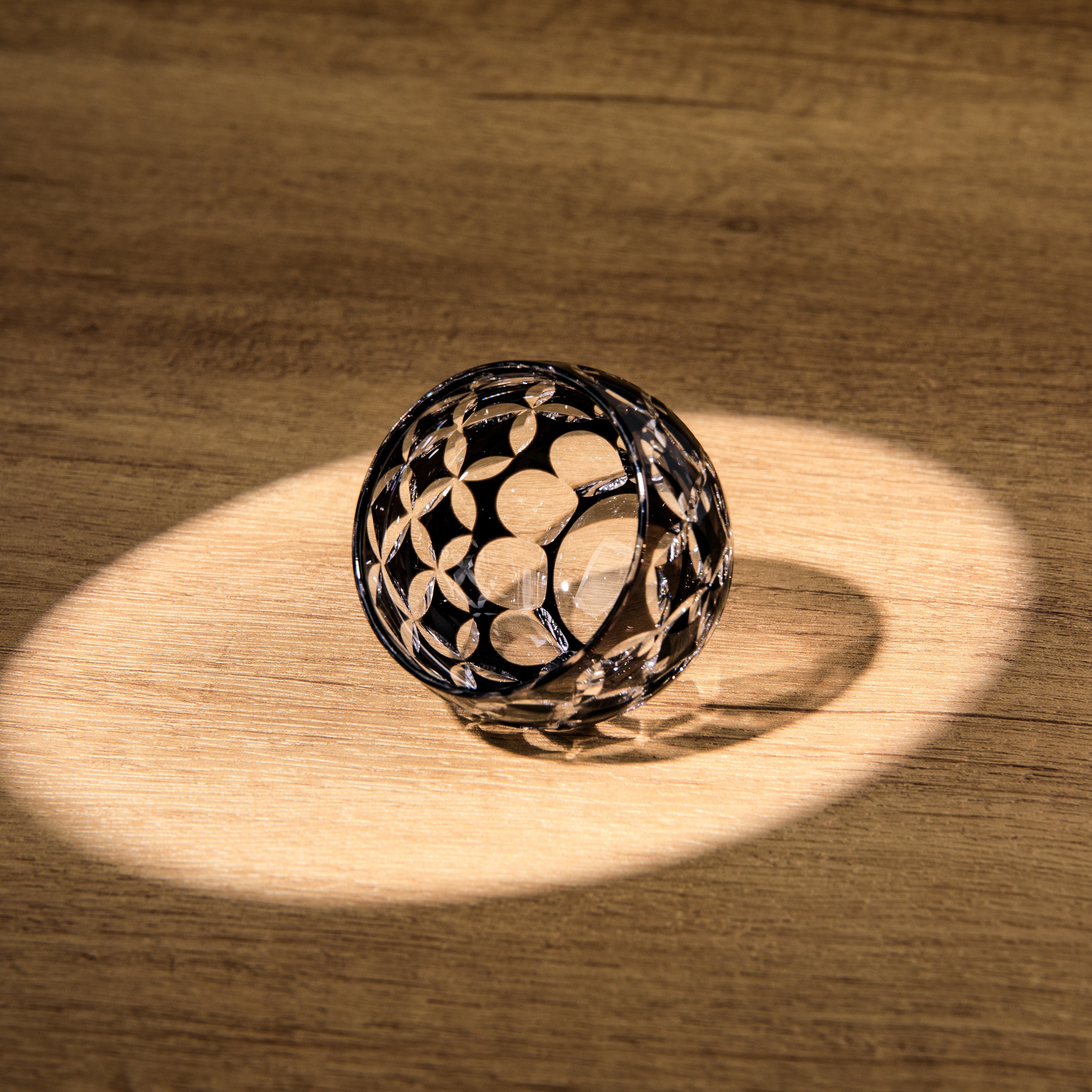 Edo Kiriko Handcrafted Hikari-no-Ha Guinomi Sake Glass Collection