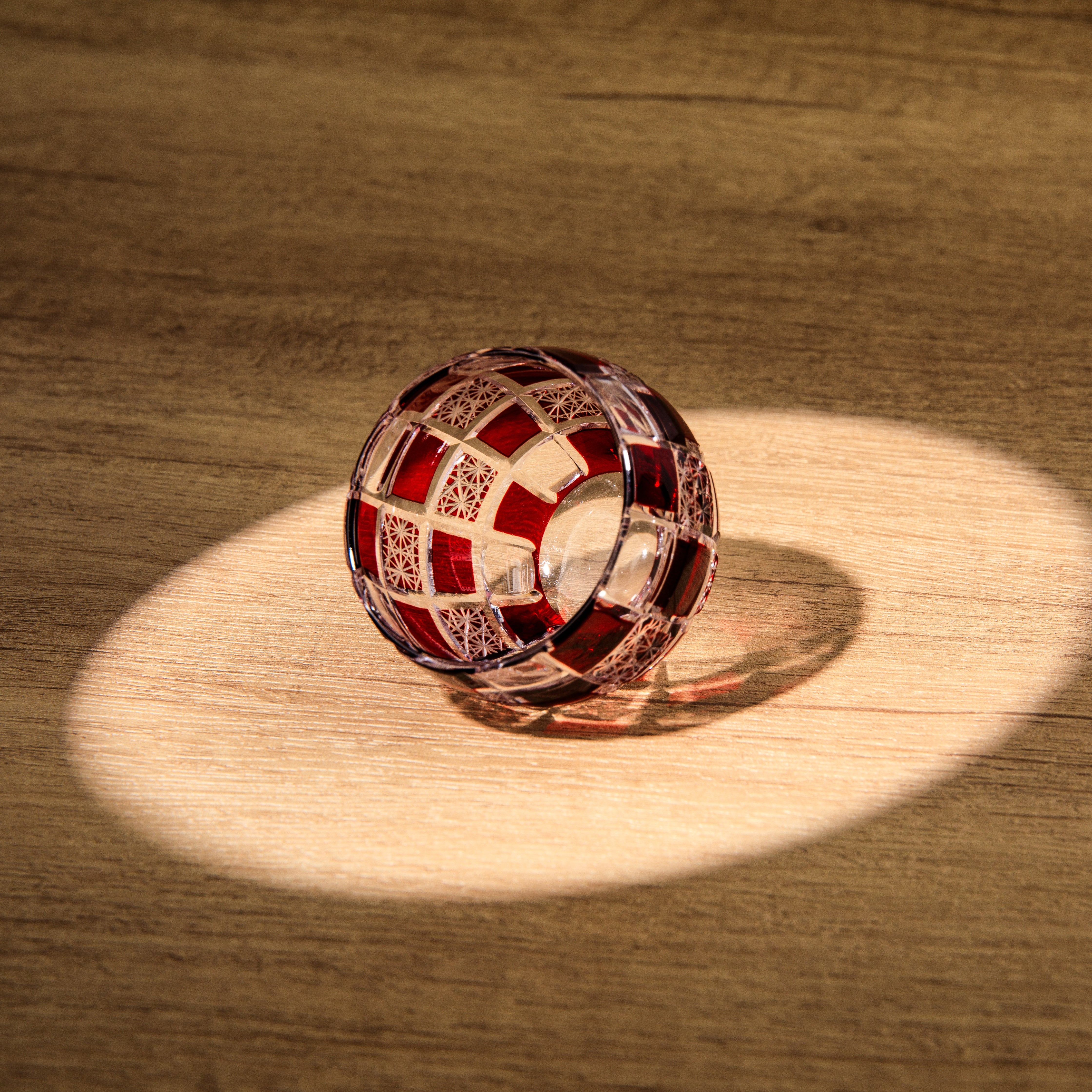Edo Kiriko Handcrafted Hikari-no-Ha Guinomi Sake Glass Collection
