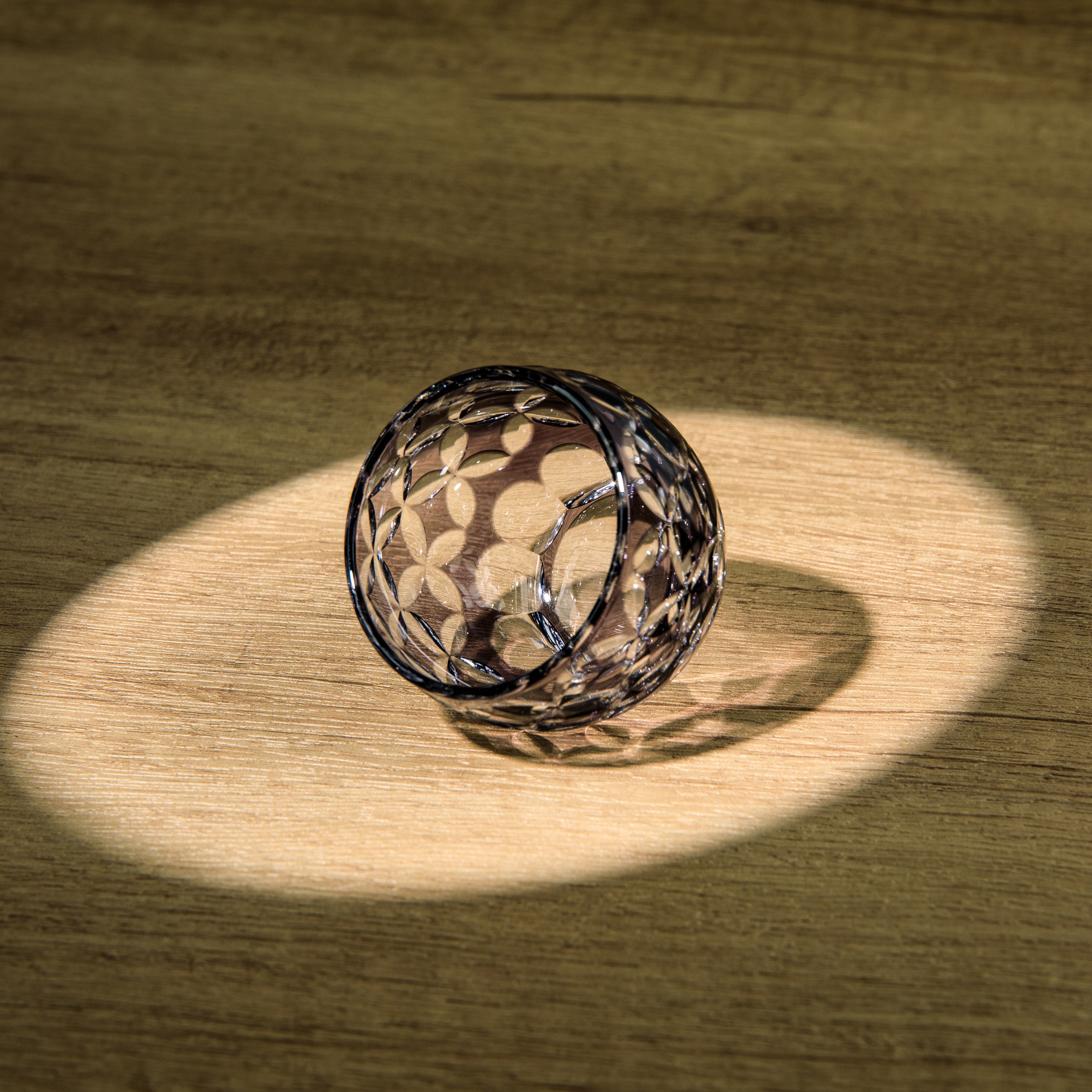 Edo Kiriko Handcrafted Hikari-no-Ha Guinomi Sake Glass Collection