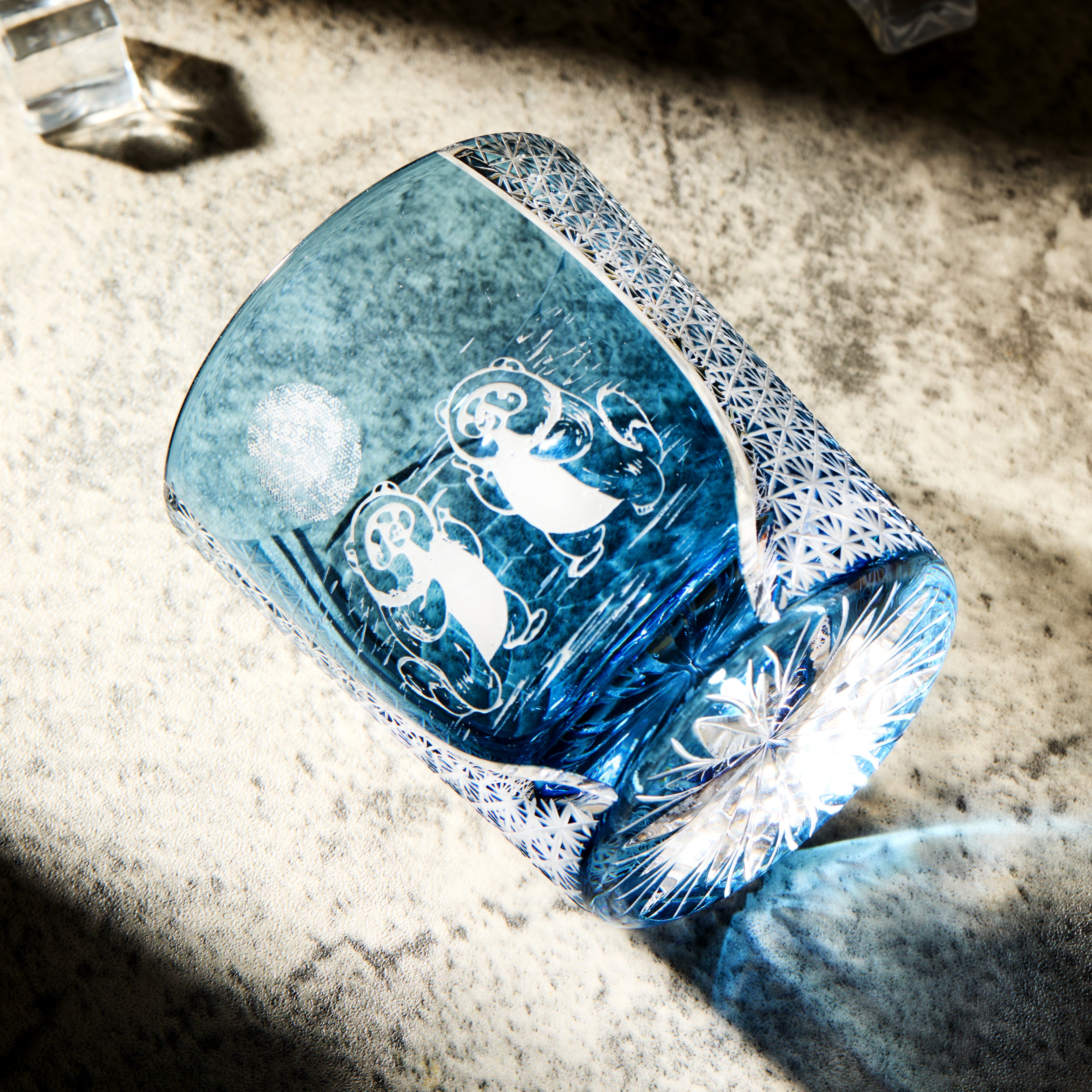 Edo Kiriko Handcrafted Aoi Monogatari Whisky Glass Collection