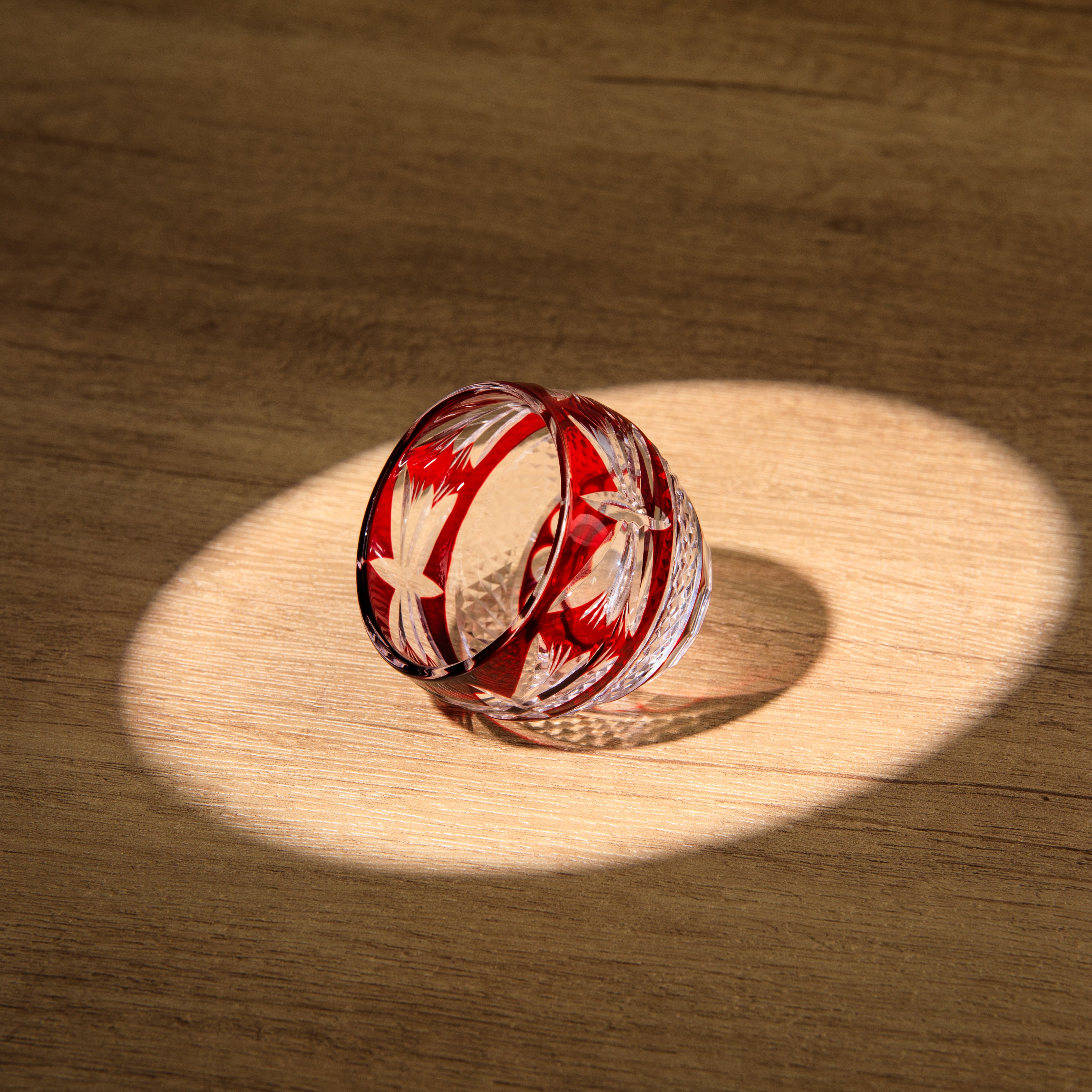 Edo Kiriko Handcrafted Akebono Guinomi Sake Glass Collection