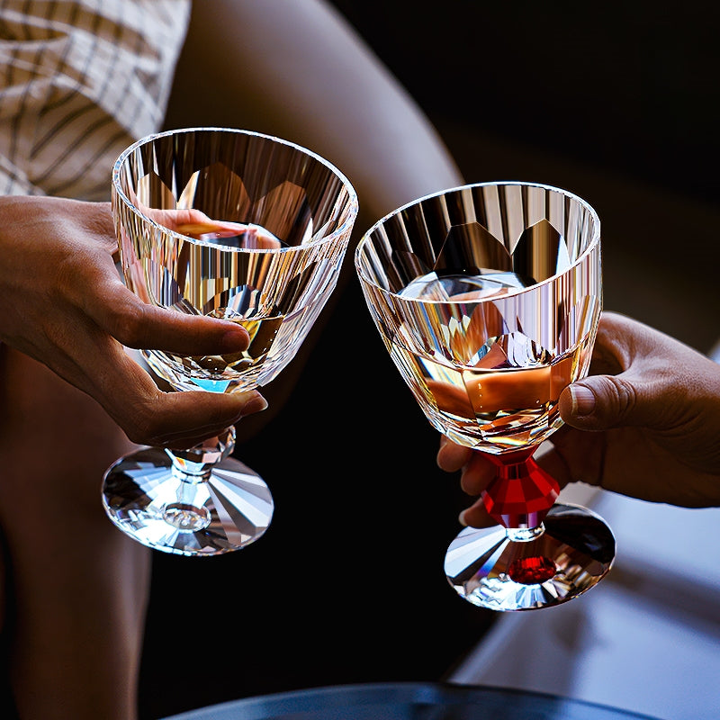 Edo Kiriko Handcrafted Crystal Prism Wine Glass