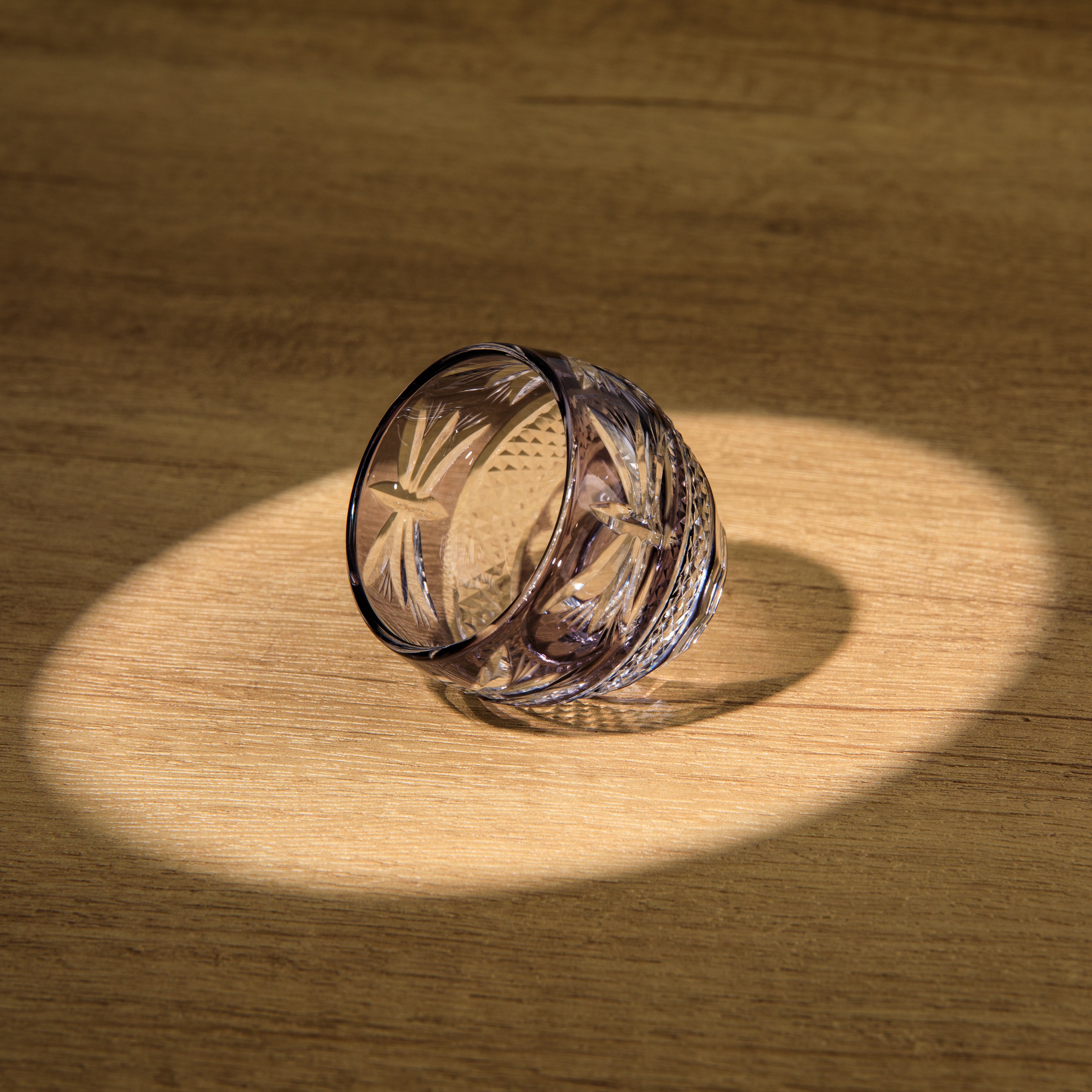 Edo Kiriko Handcrafted Usumurasaki Guinomi Sake Cup Collection