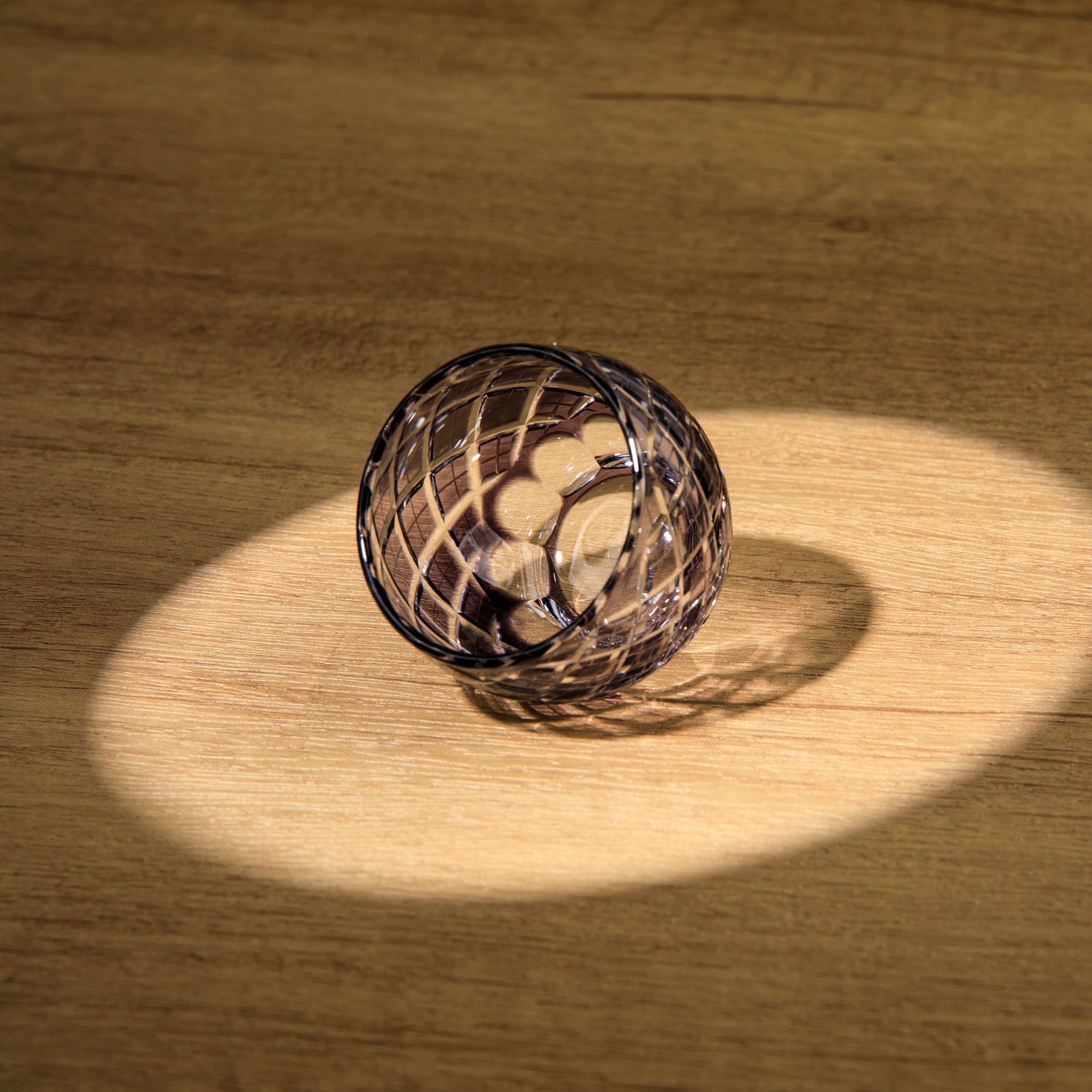 Edo Kiriko Handcrafted Usumurasaki Guinomi Sake Cup Collection