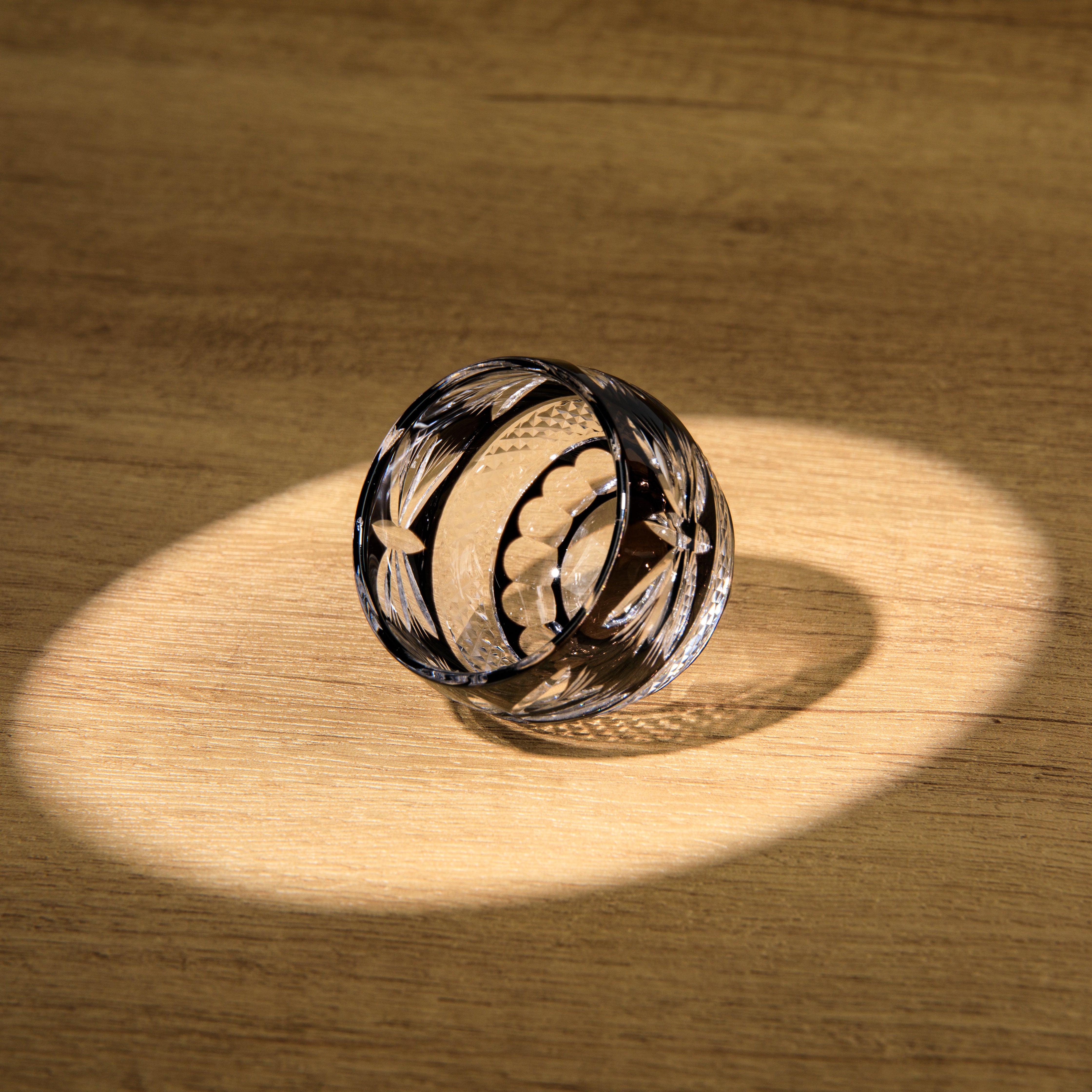Edo Kiriko Handcrafted Usumurasaki Guinomi Sake Cup Collection