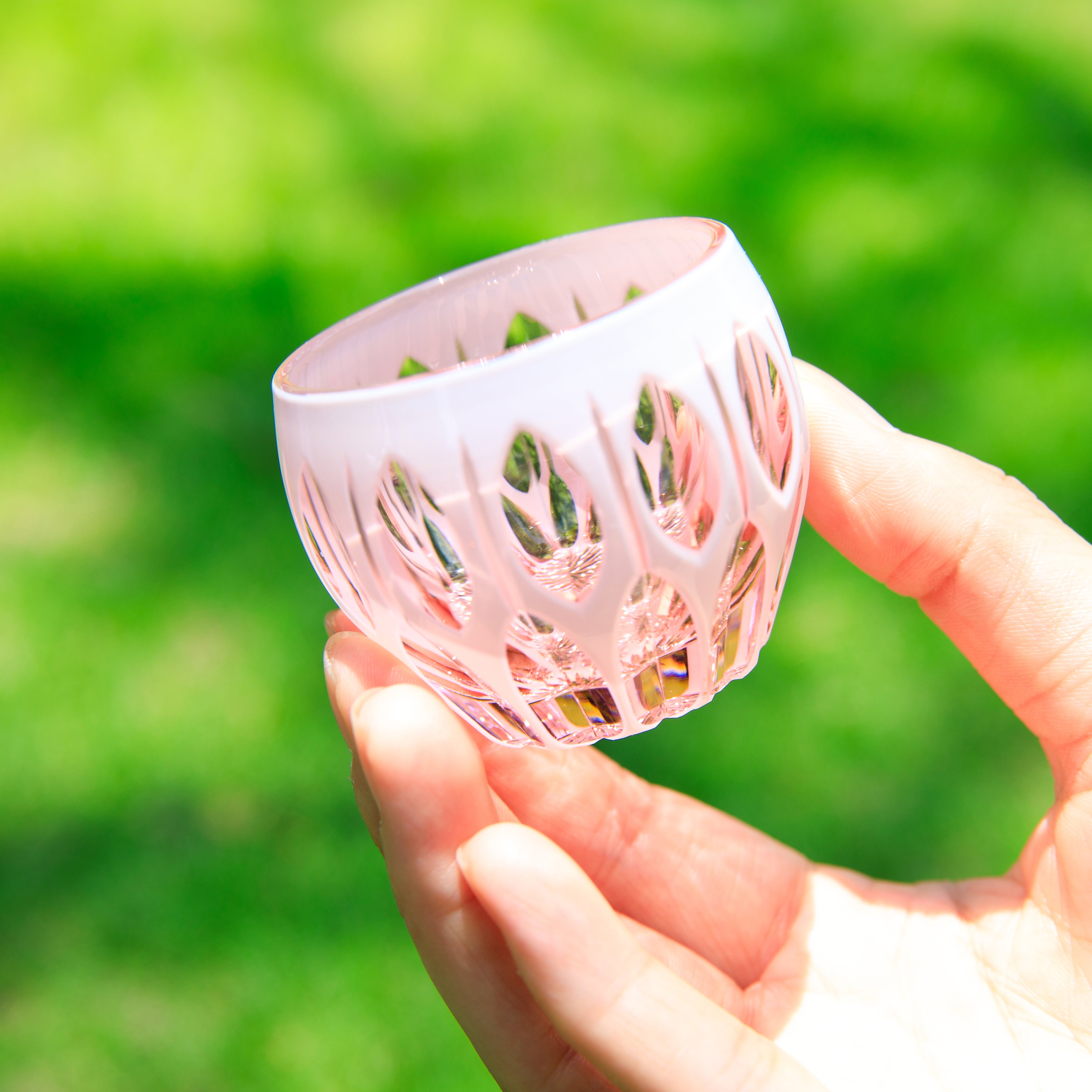 Edo Kiriko Handcrafted Usumurasaki Guinomi Sake Cup Collection